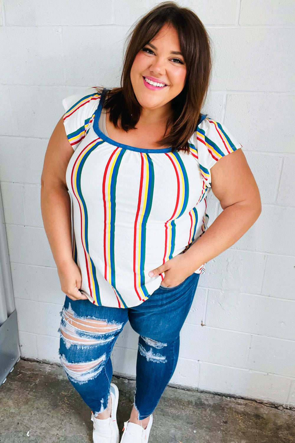 Special Moment Raglan Flutter Sleeve Top