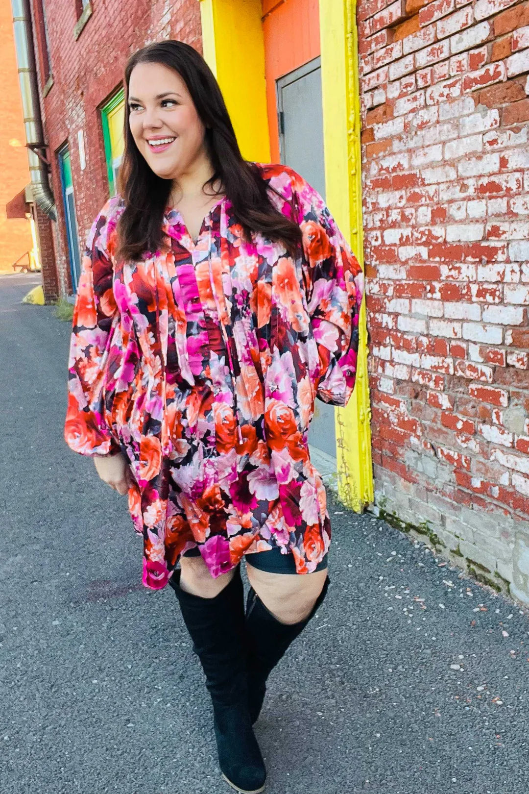 You Could Call Me Floral Satin Dress