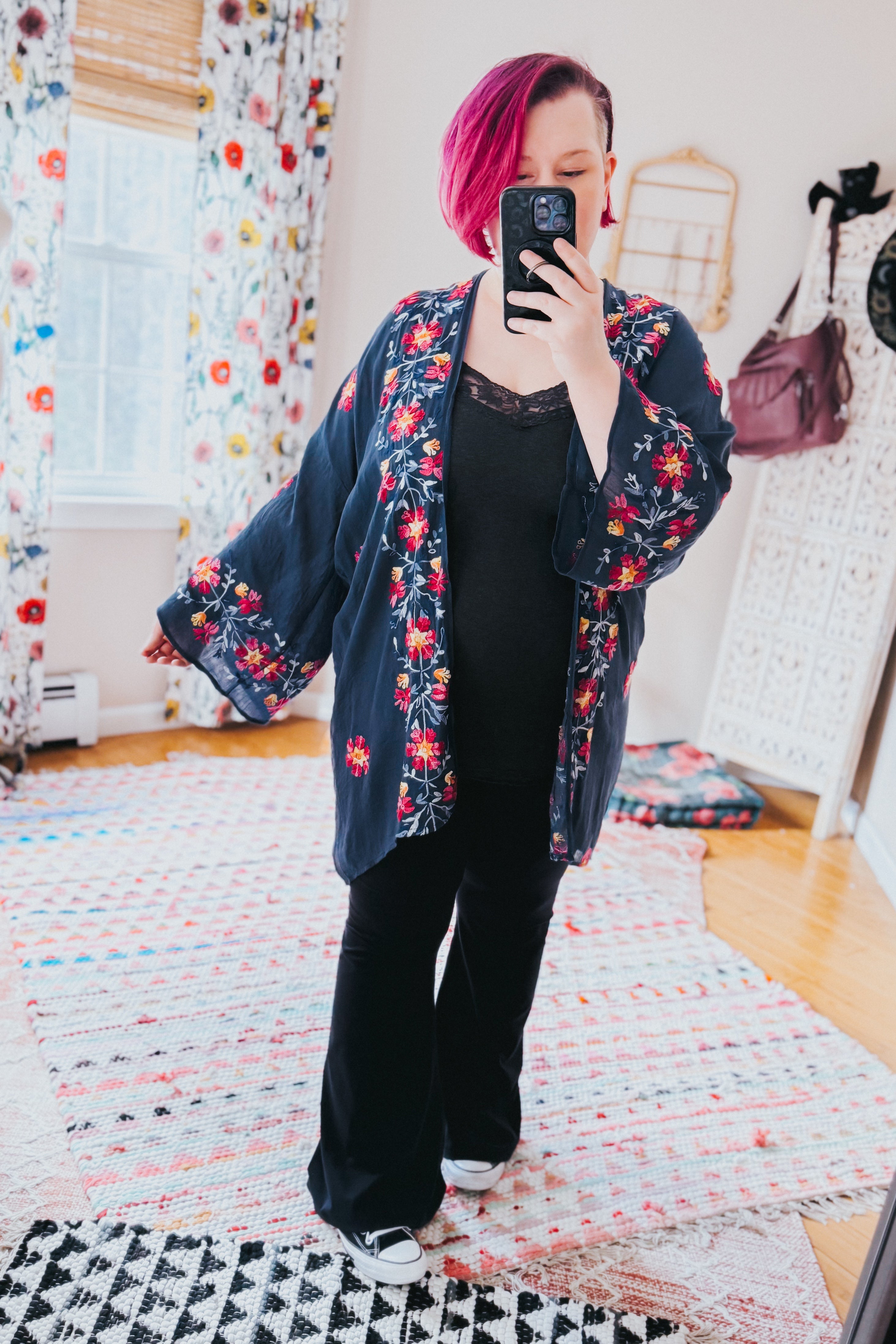 The Sweet Life Embroidered Duster • Navy