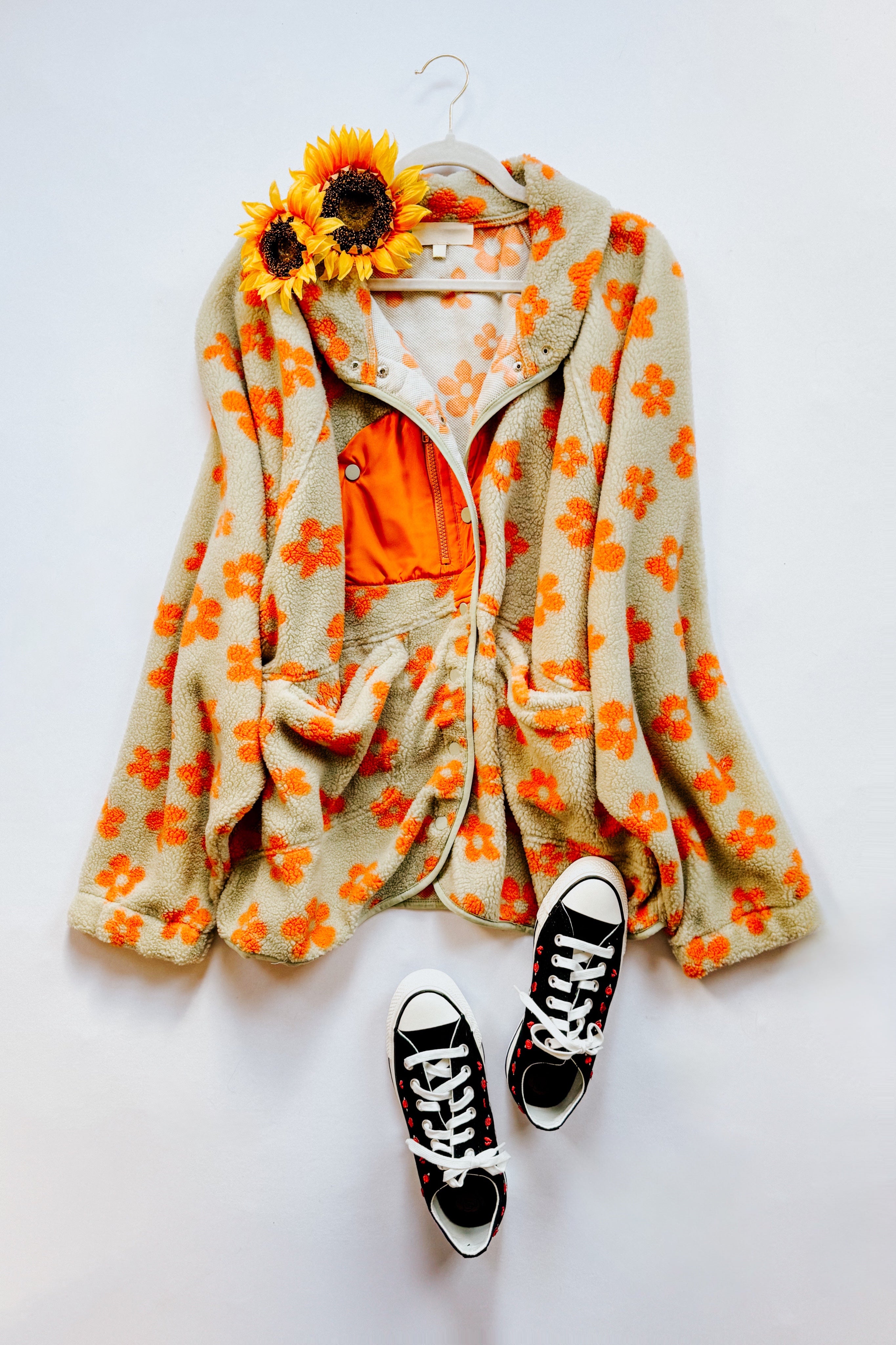 Love It Don't Leave It Floral Fleece Jacket