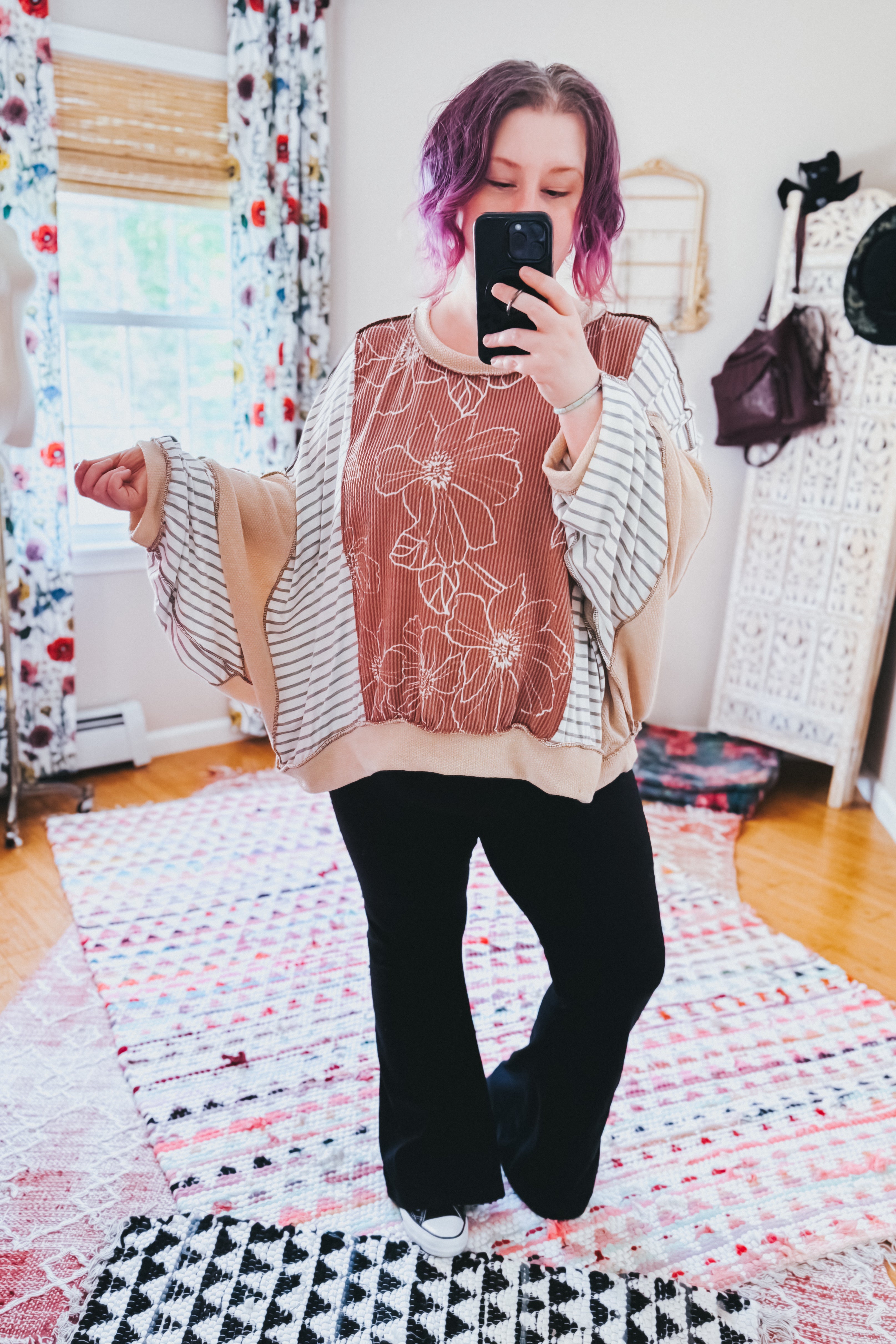 Striped and in Bloom Dolman Top