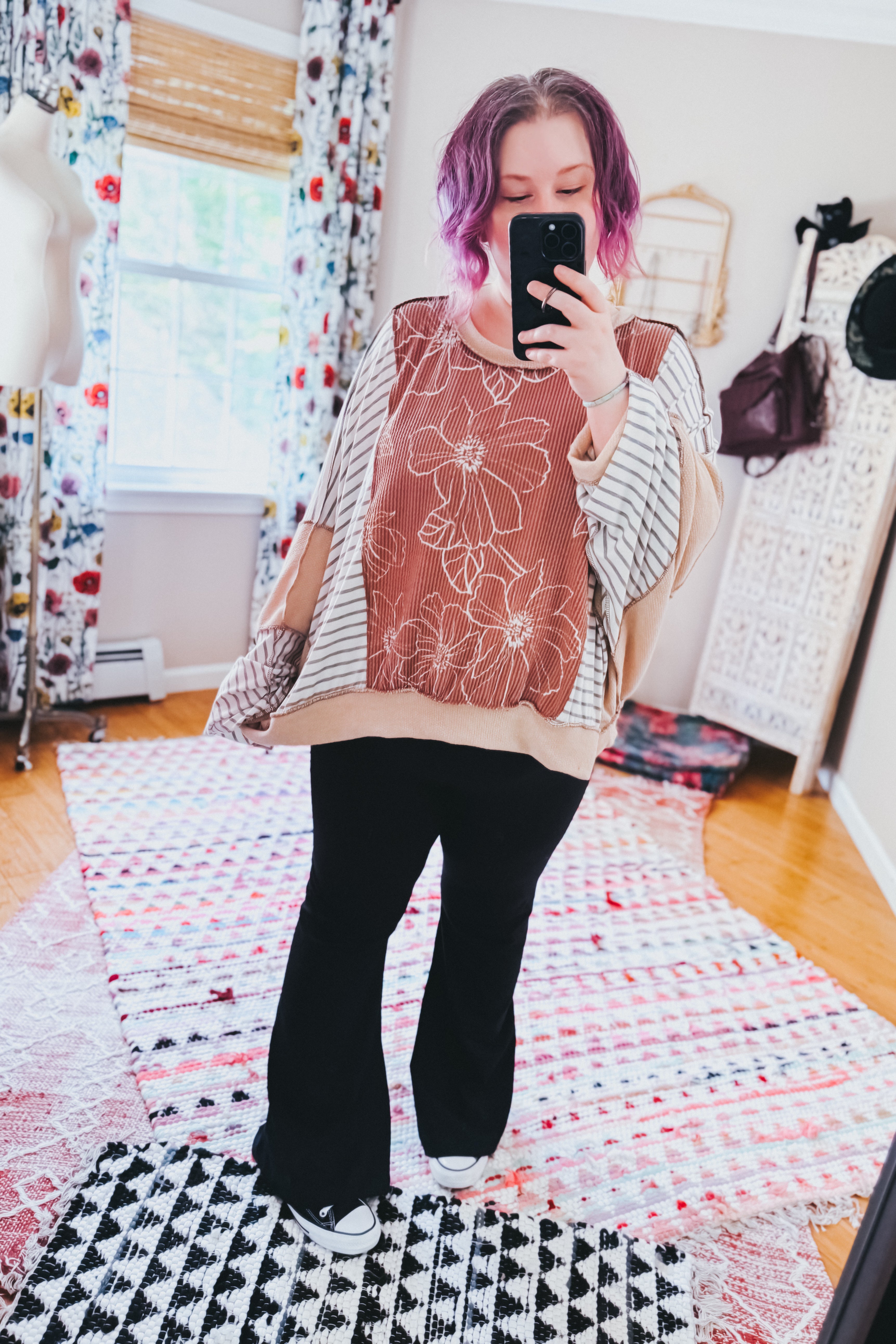 Striped and in Bloom Dolman Top