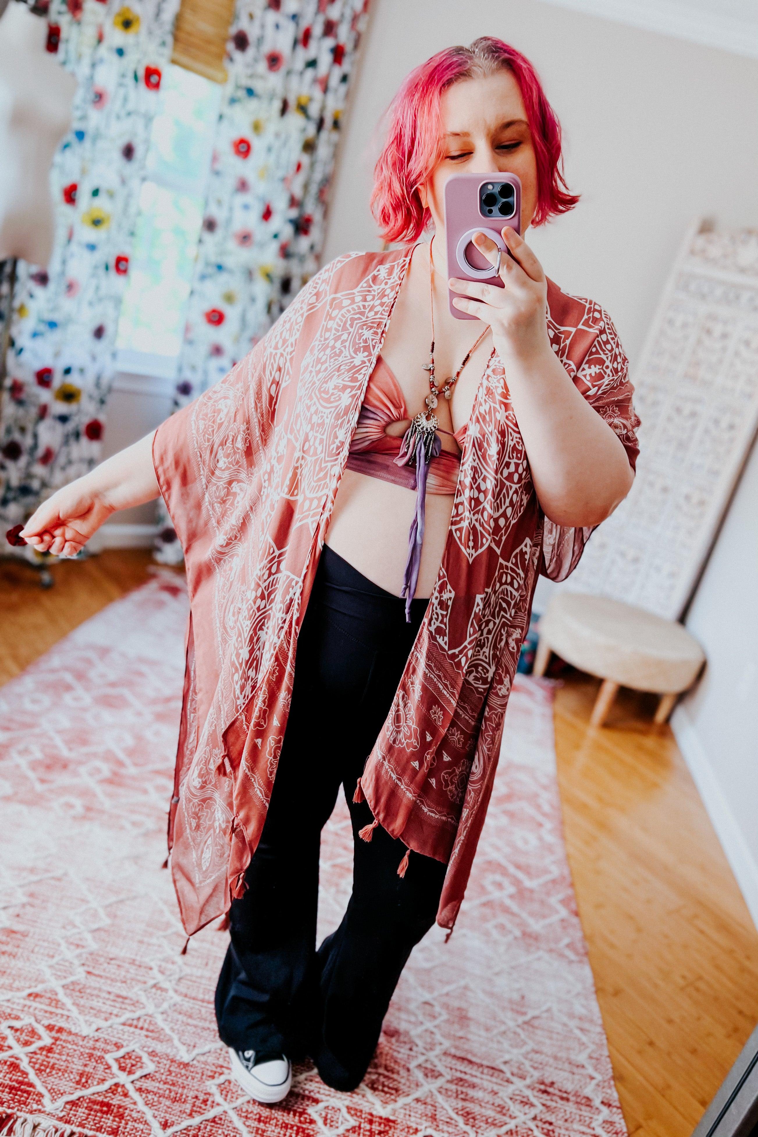 Took My Love Tassel Kimono • Rose