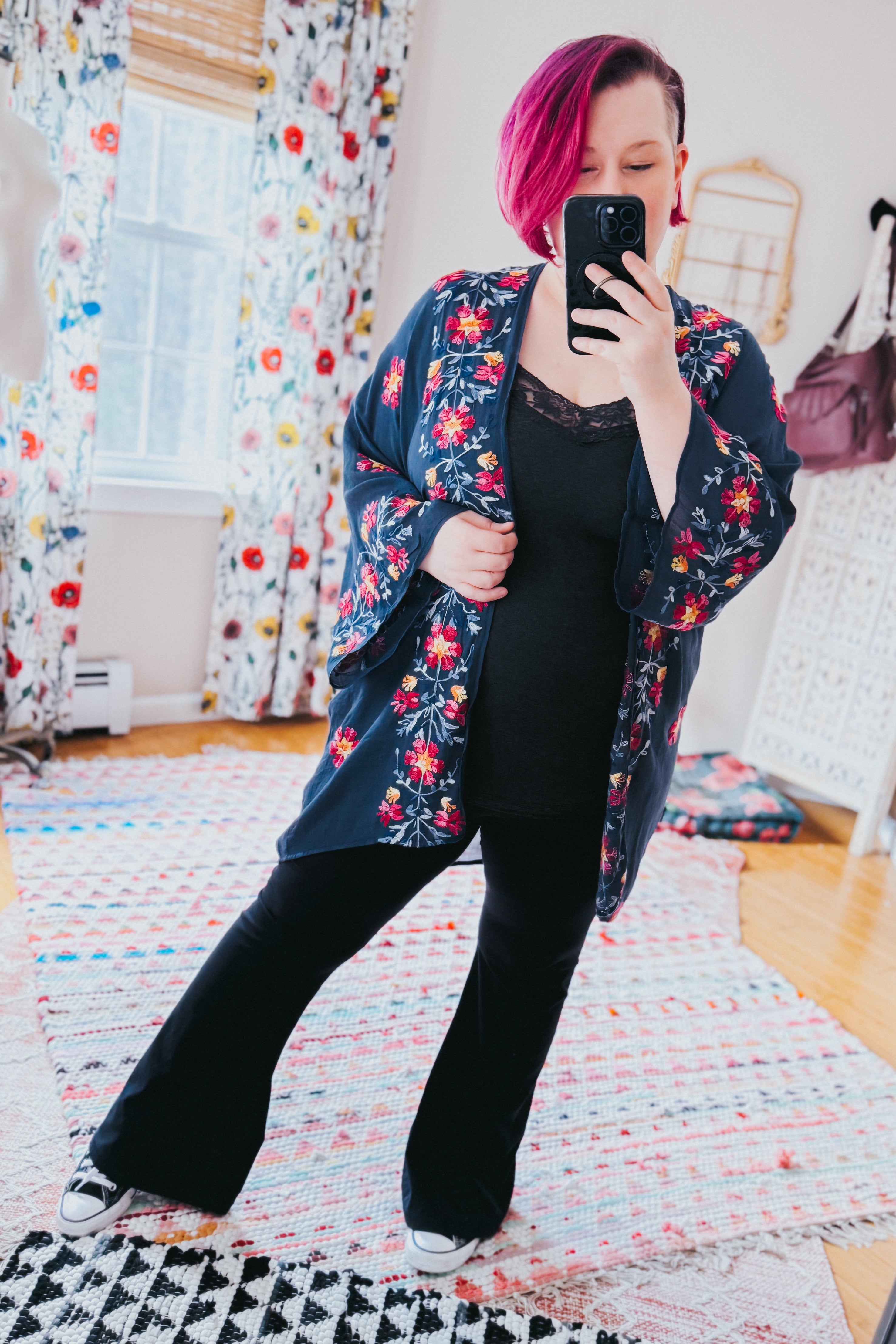 The Sweet Life Embroidered Duster • Navy
