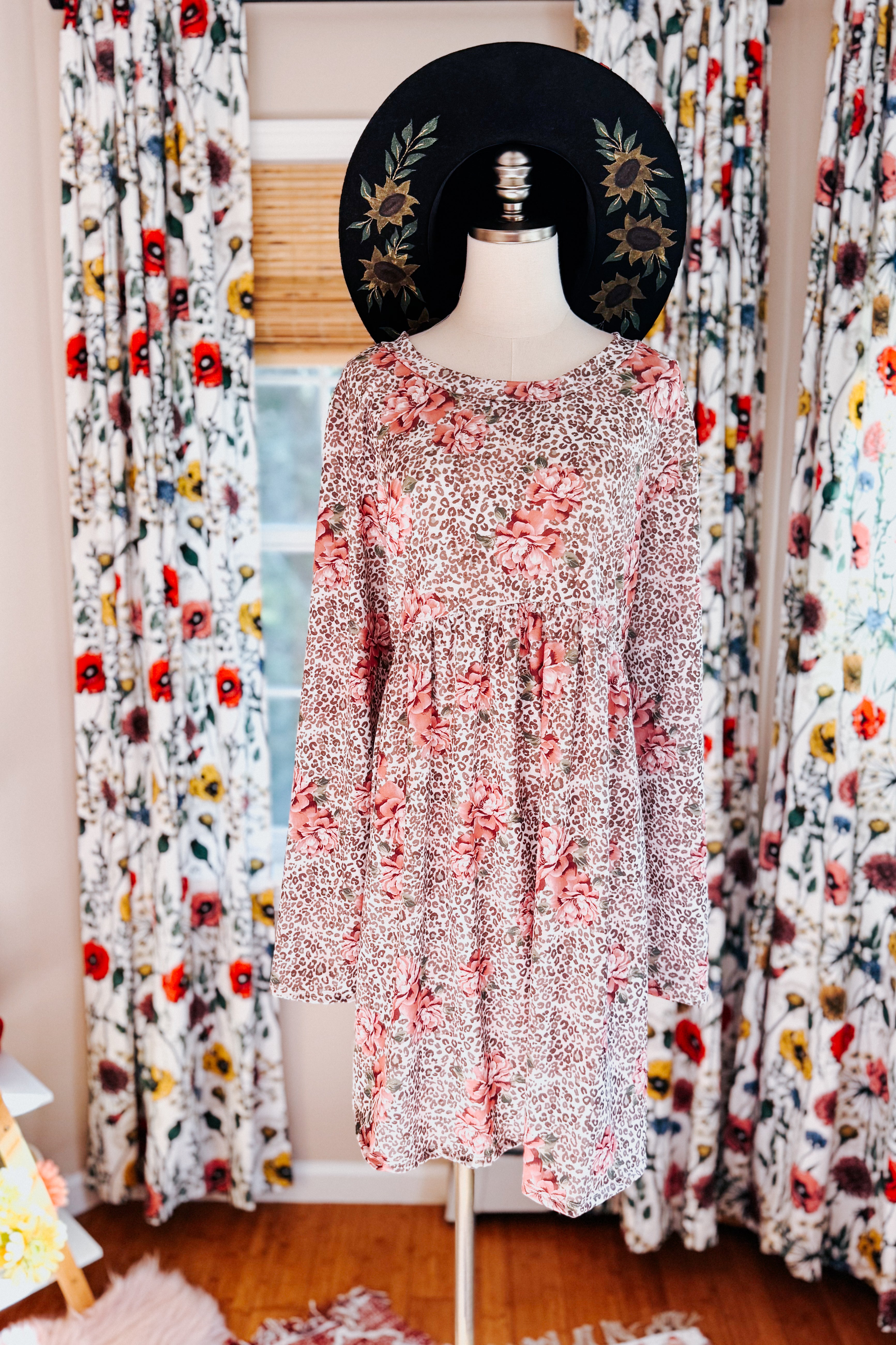Sweet & Spotted Rose Babydoll Tunic Dress