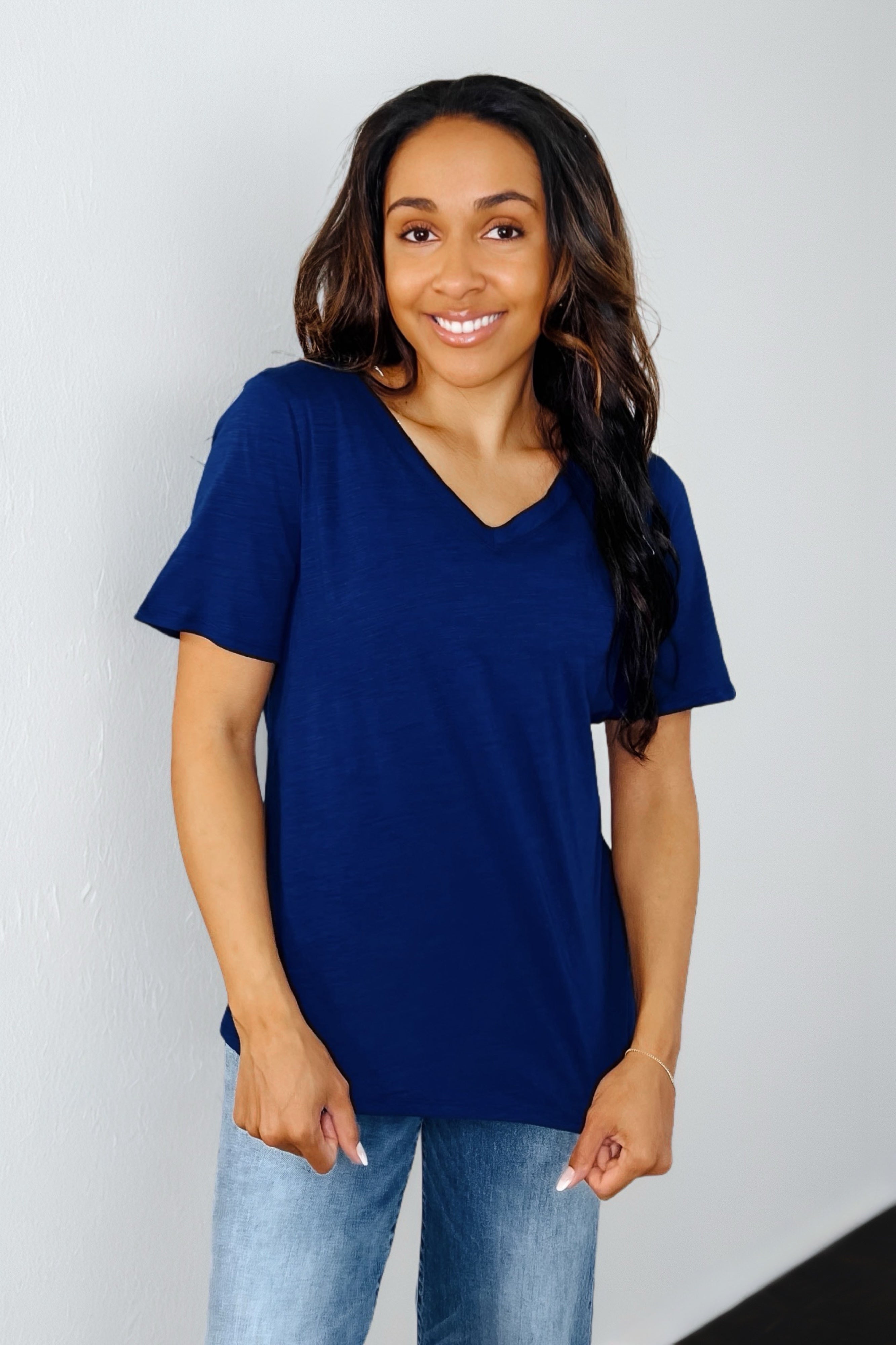 I Don't Have to Choose V-Neck Tee • Navy
