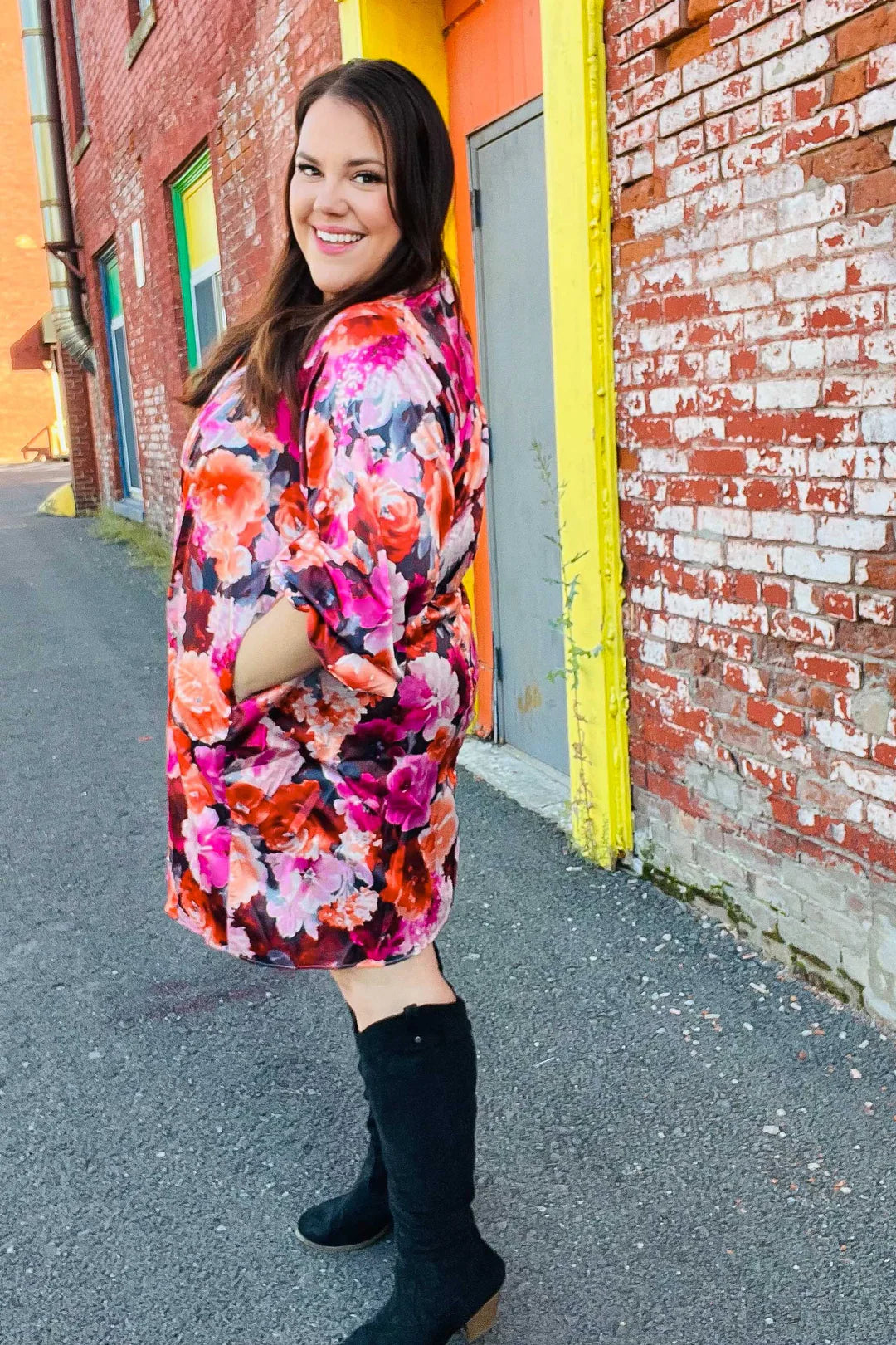 You Could Call Me Floral Satin Dress