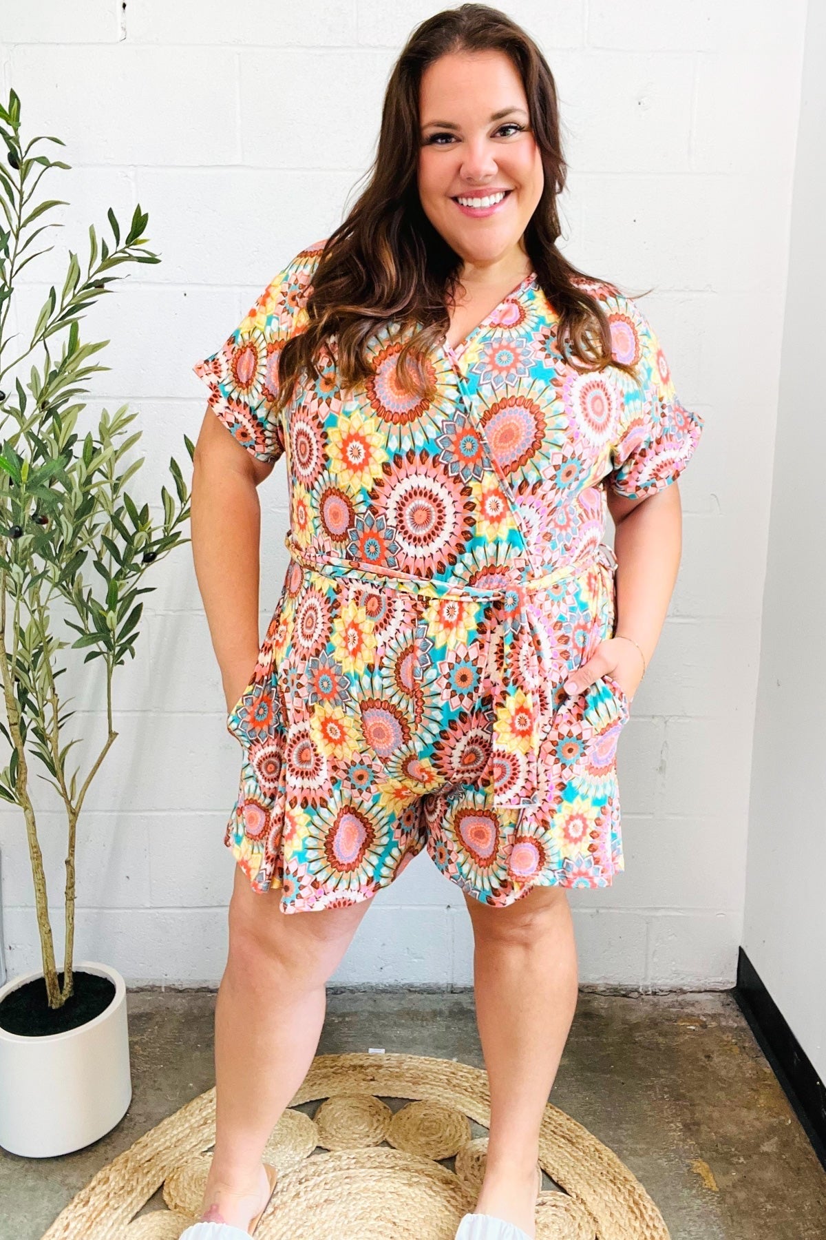 Feeling Bold Surplice Tie Waist Romper