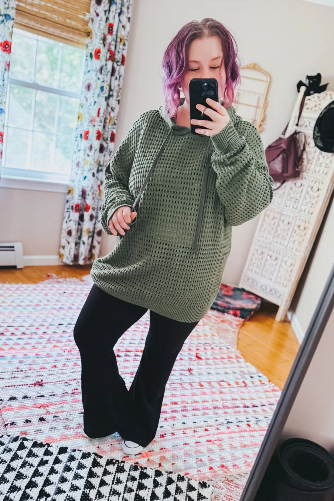 What a Catch Open Weave Pullover