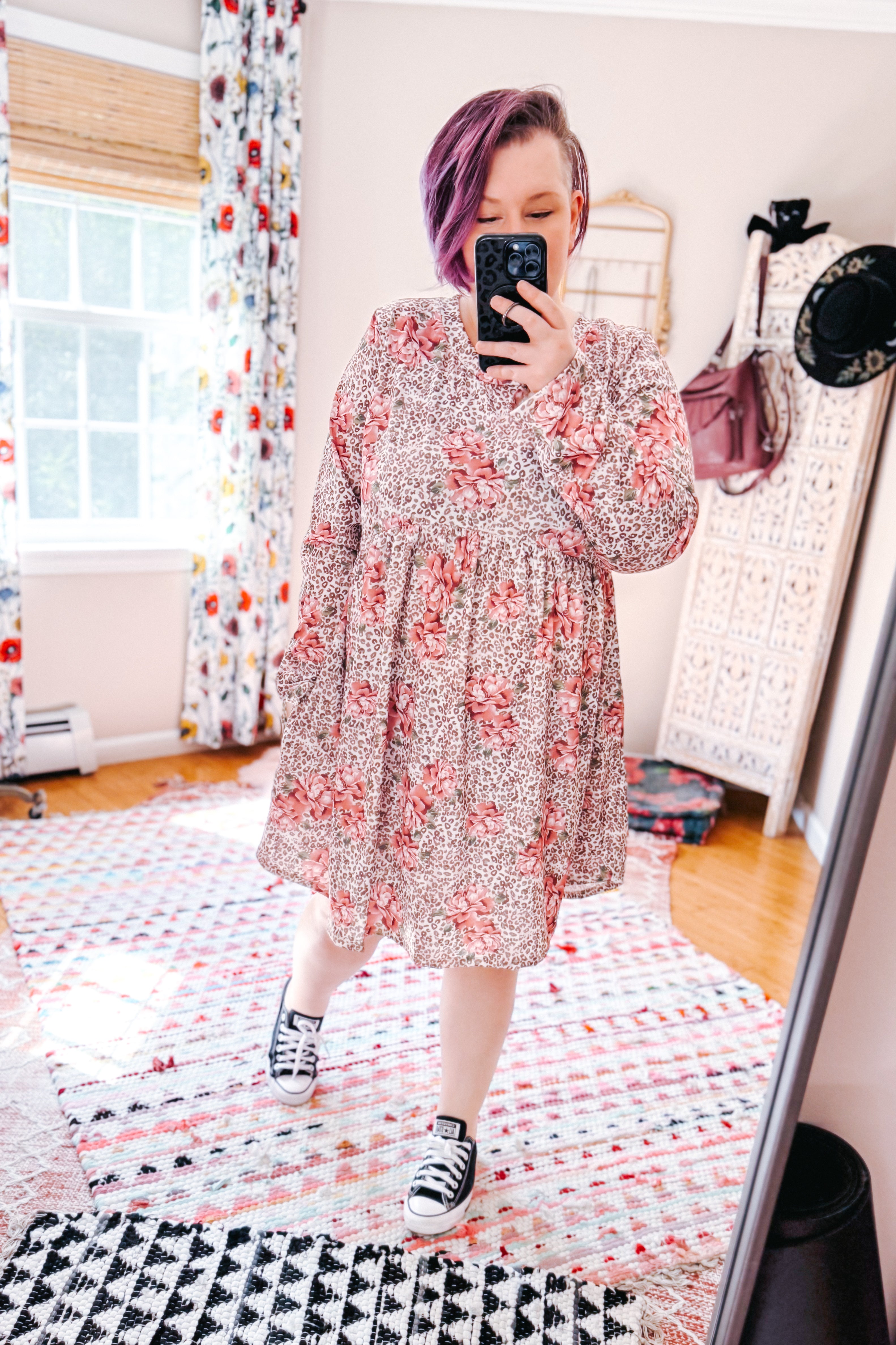 Sweet & Spotted Rose Babydoll Tunic Dress