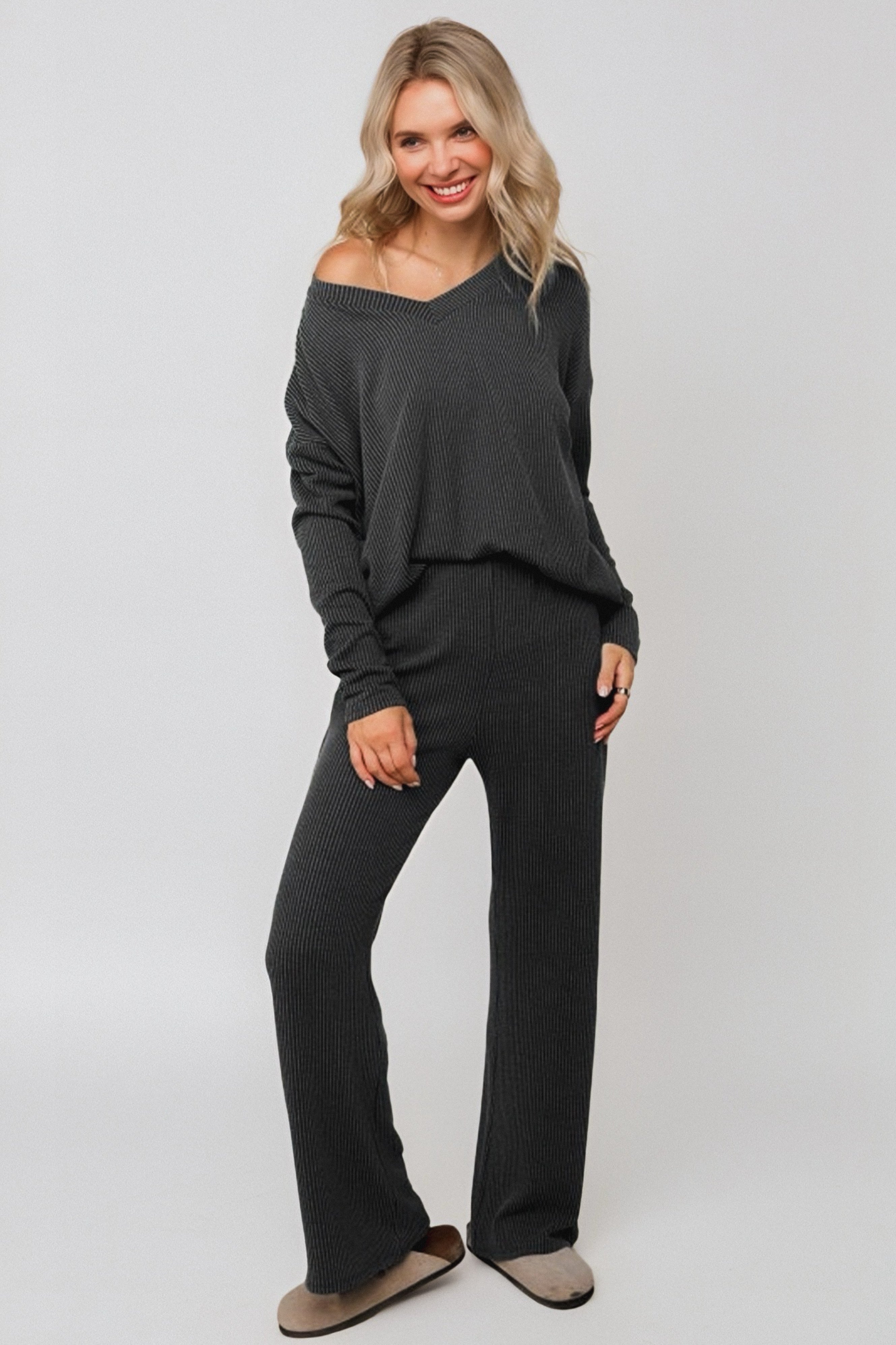 Cozy on Main Sweater Set • Charcoal