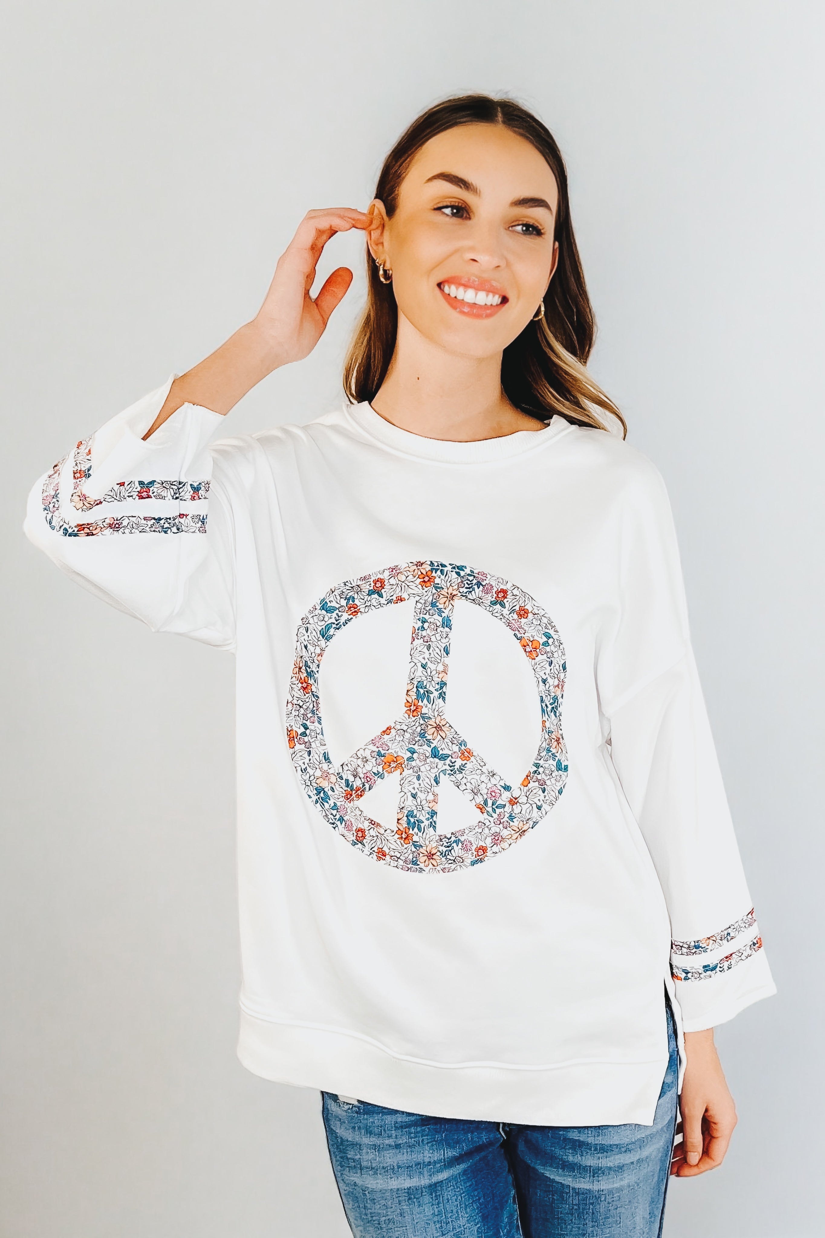 Peace, Love, and Flowers Peace Sign Top