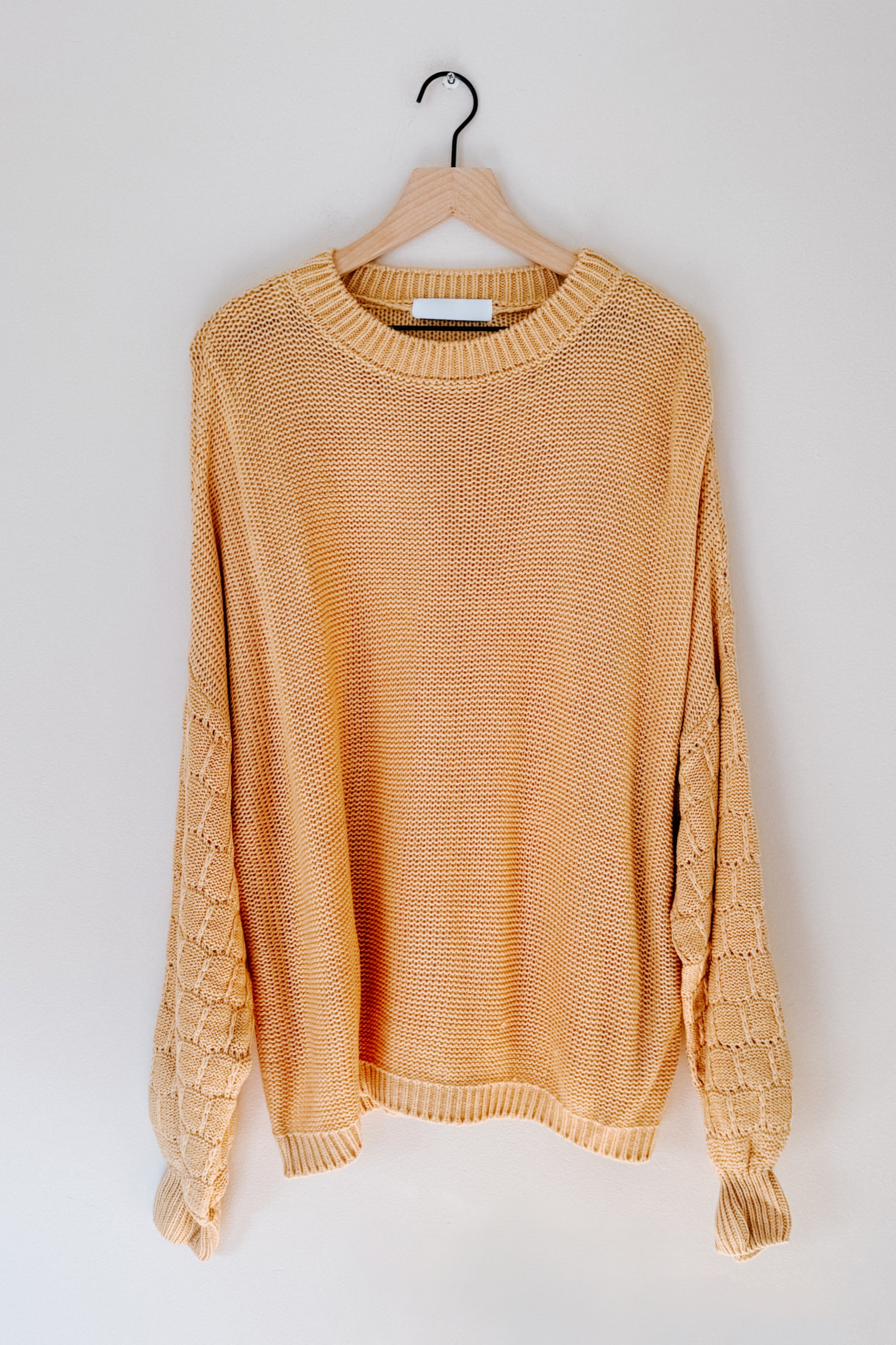 Bubbly Personality Bubble Sleeve Sweater • Wheat