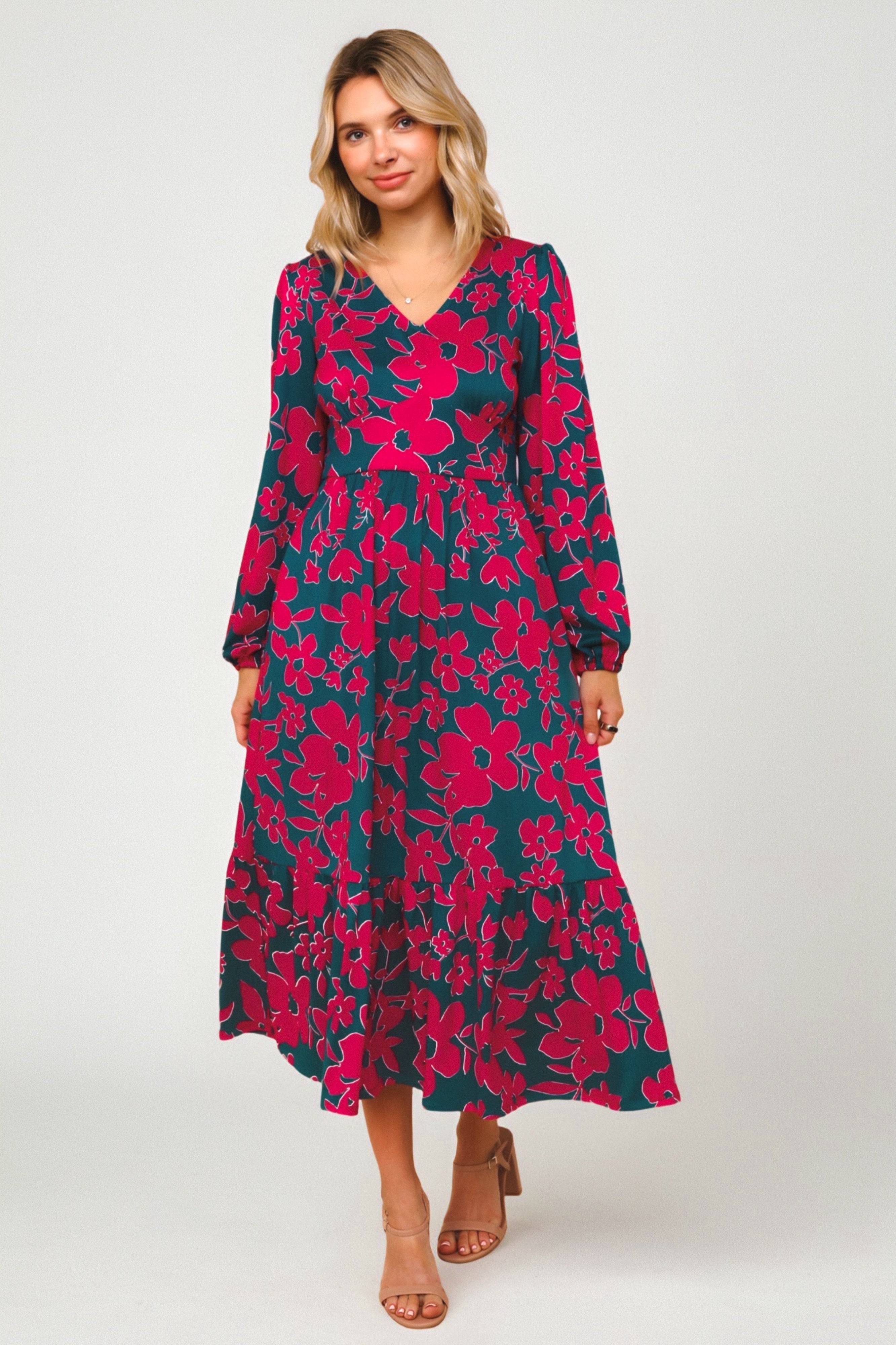 Everyone to the Dance Floor Midi Dress • Teal