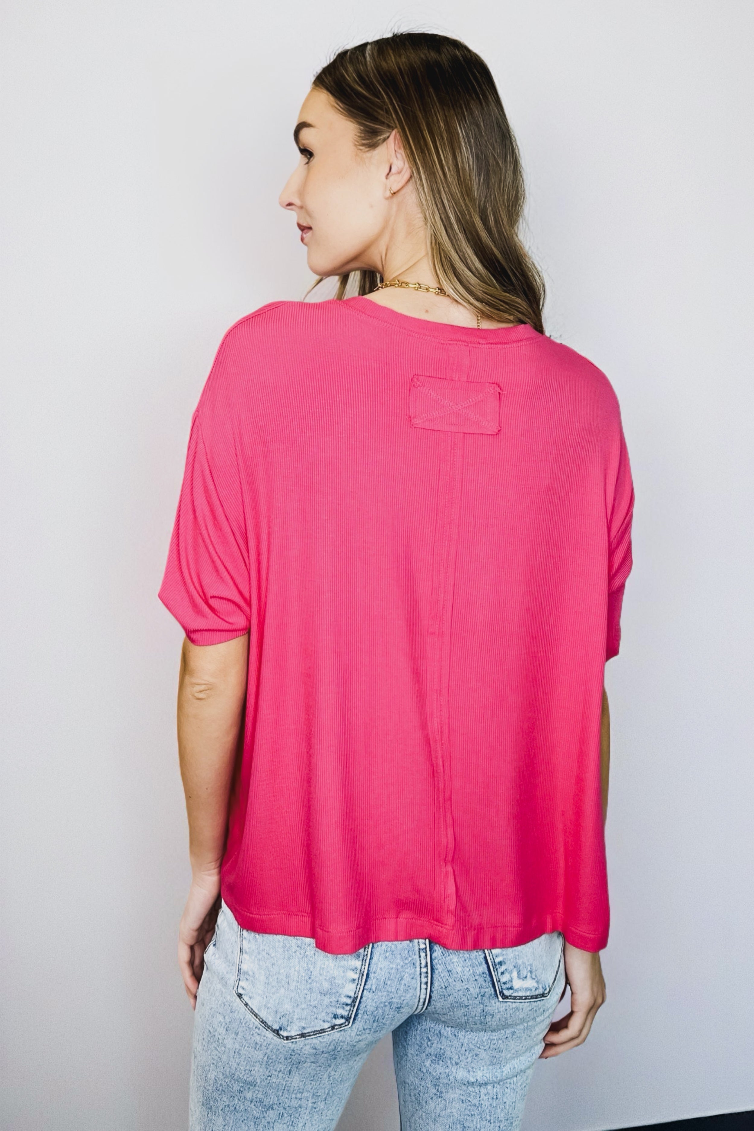 Bare Necessitee Relaxed Tee • Hot Pink