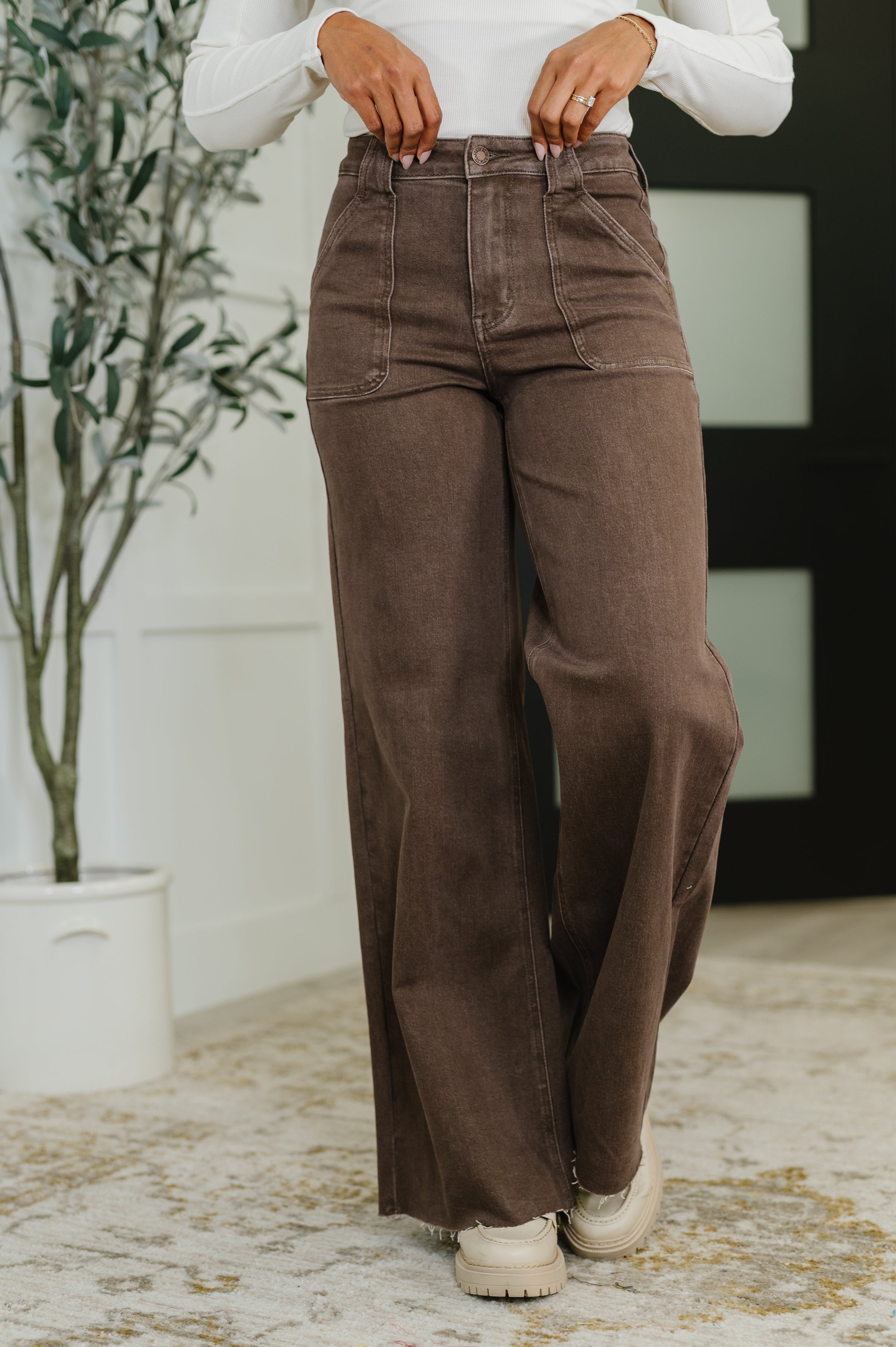 Andy High Waist Retro Wide Leg Jeans