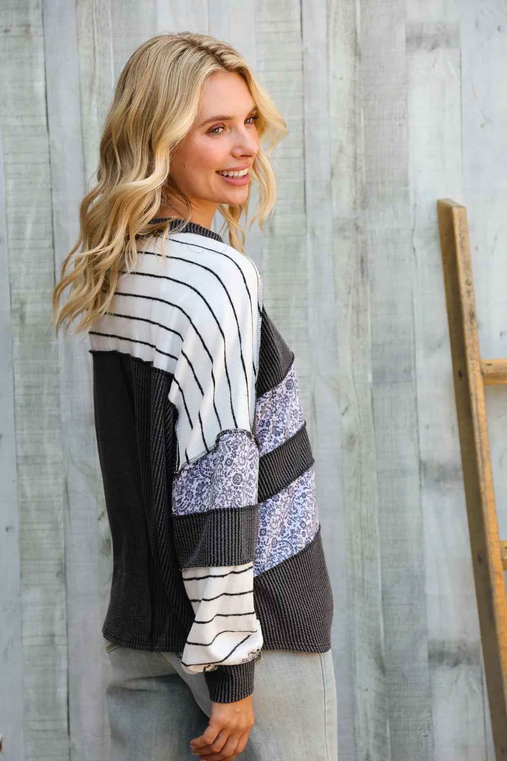 Lips Like Sugar Print Block Pullover