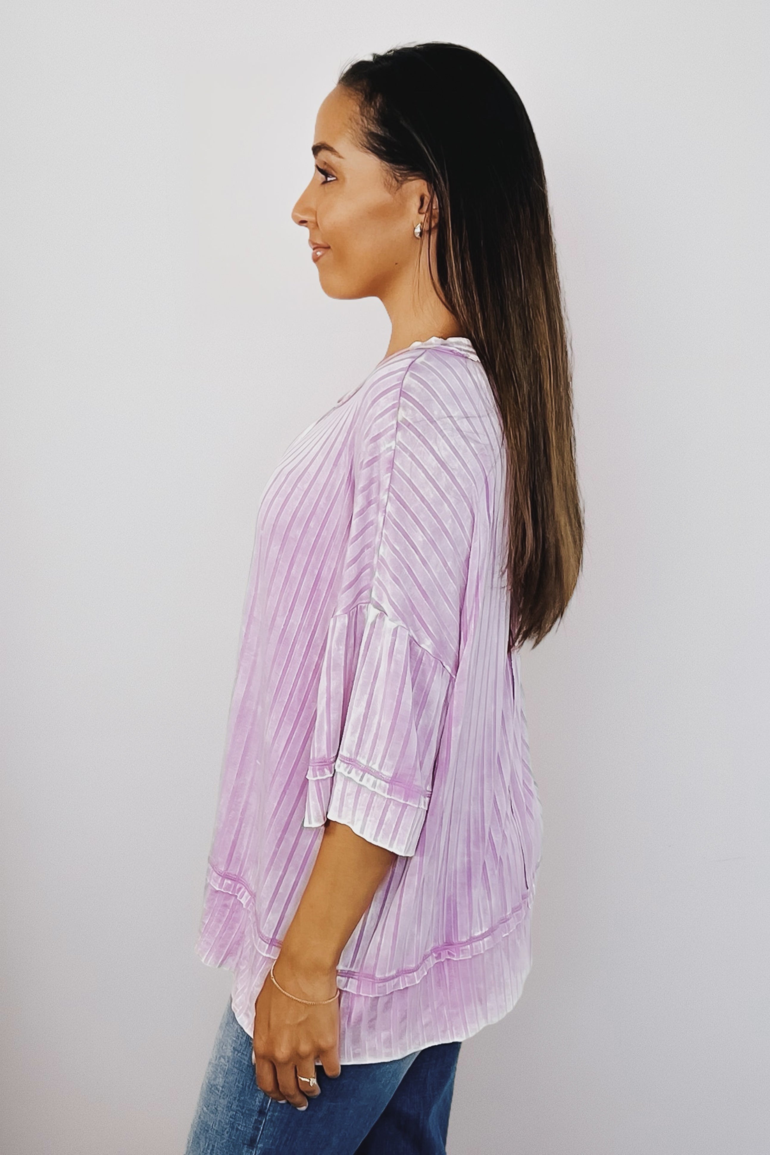 Loosely Speaking Oversized Basic Top • Mauve