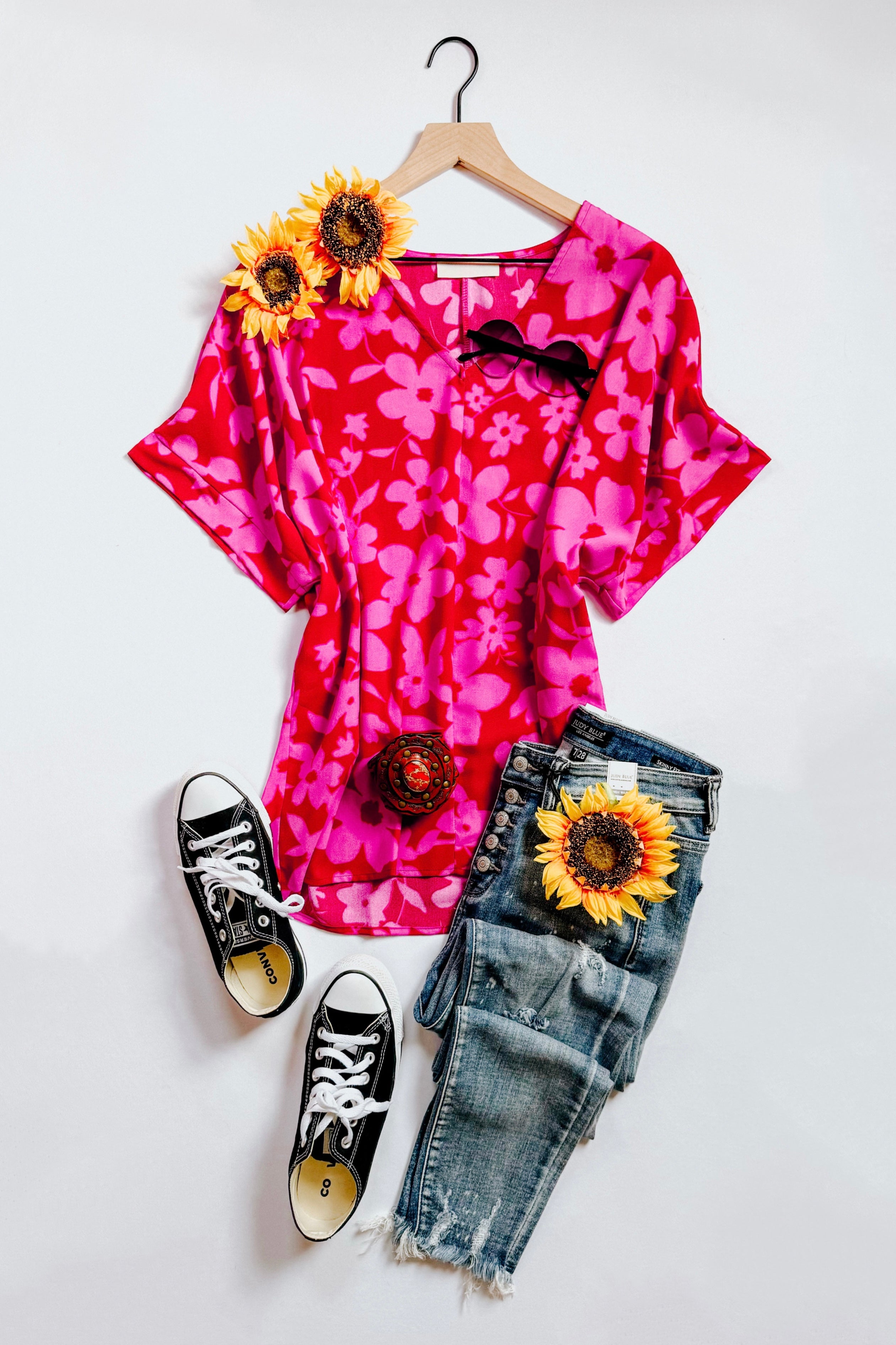 Tropical Trance Floral Woven Top