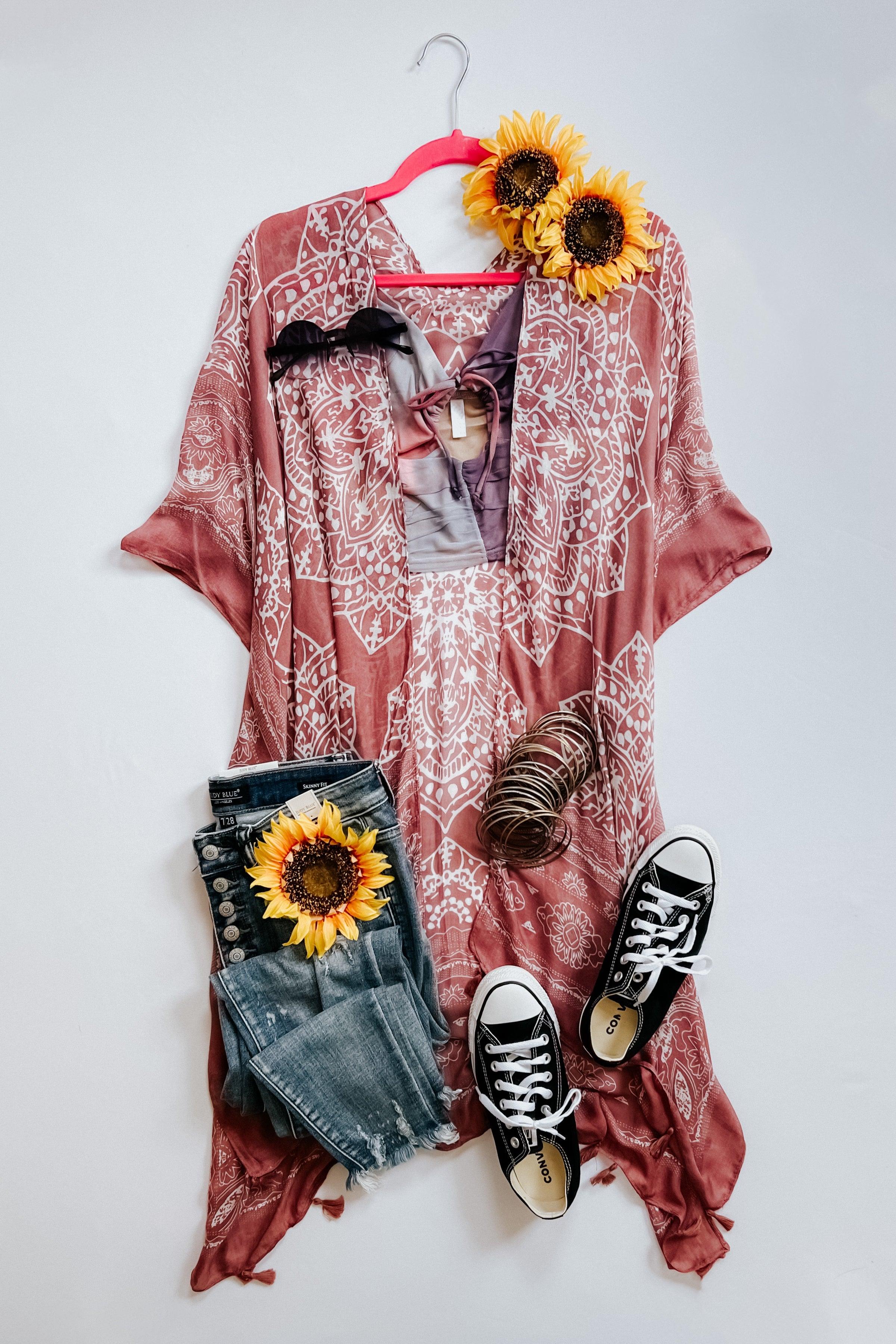 Took My Love Tassel Kimono • Rose - Atomic Wildflower