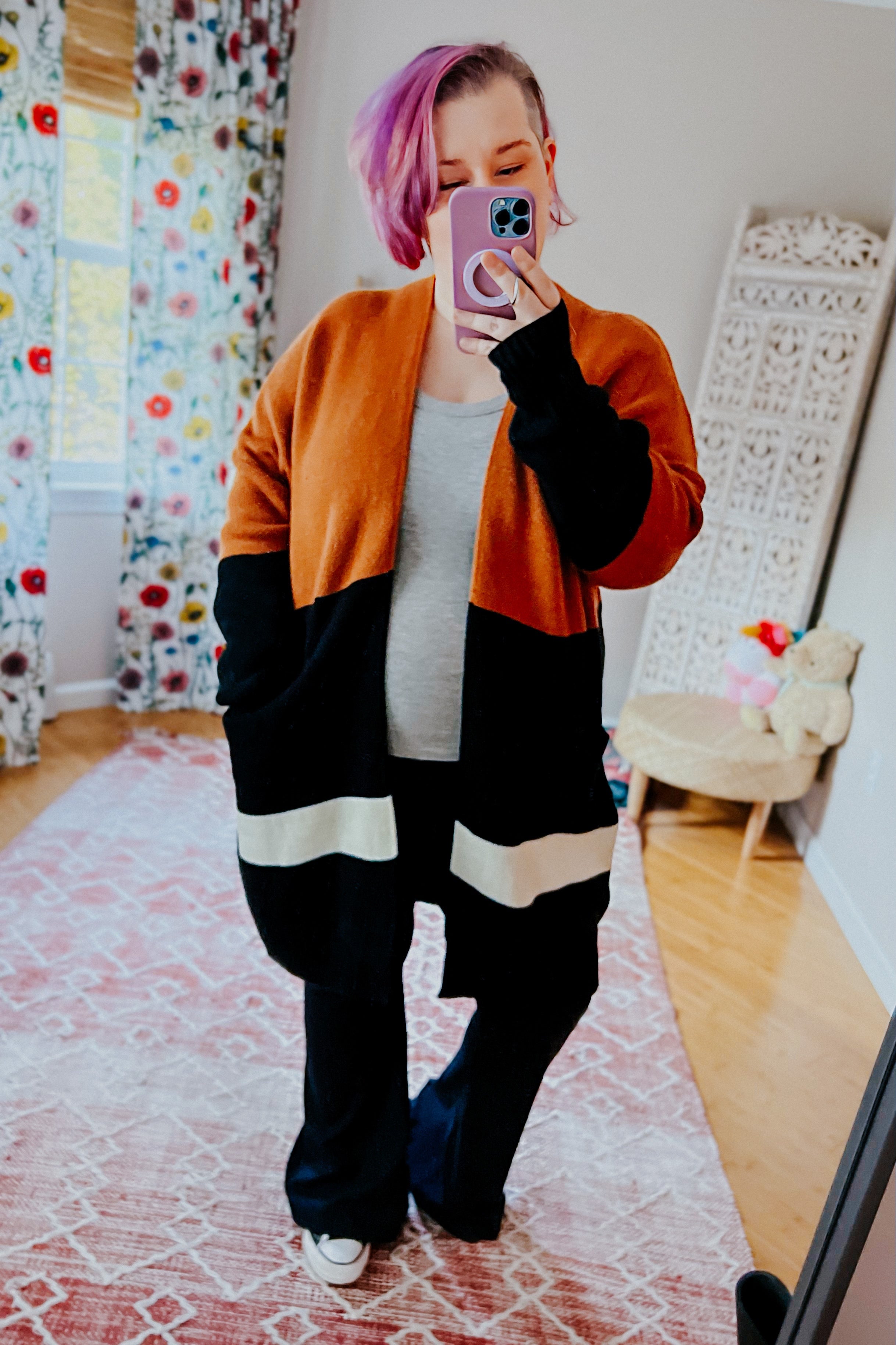Layer Me Up Color Block Knit Open Cardigan