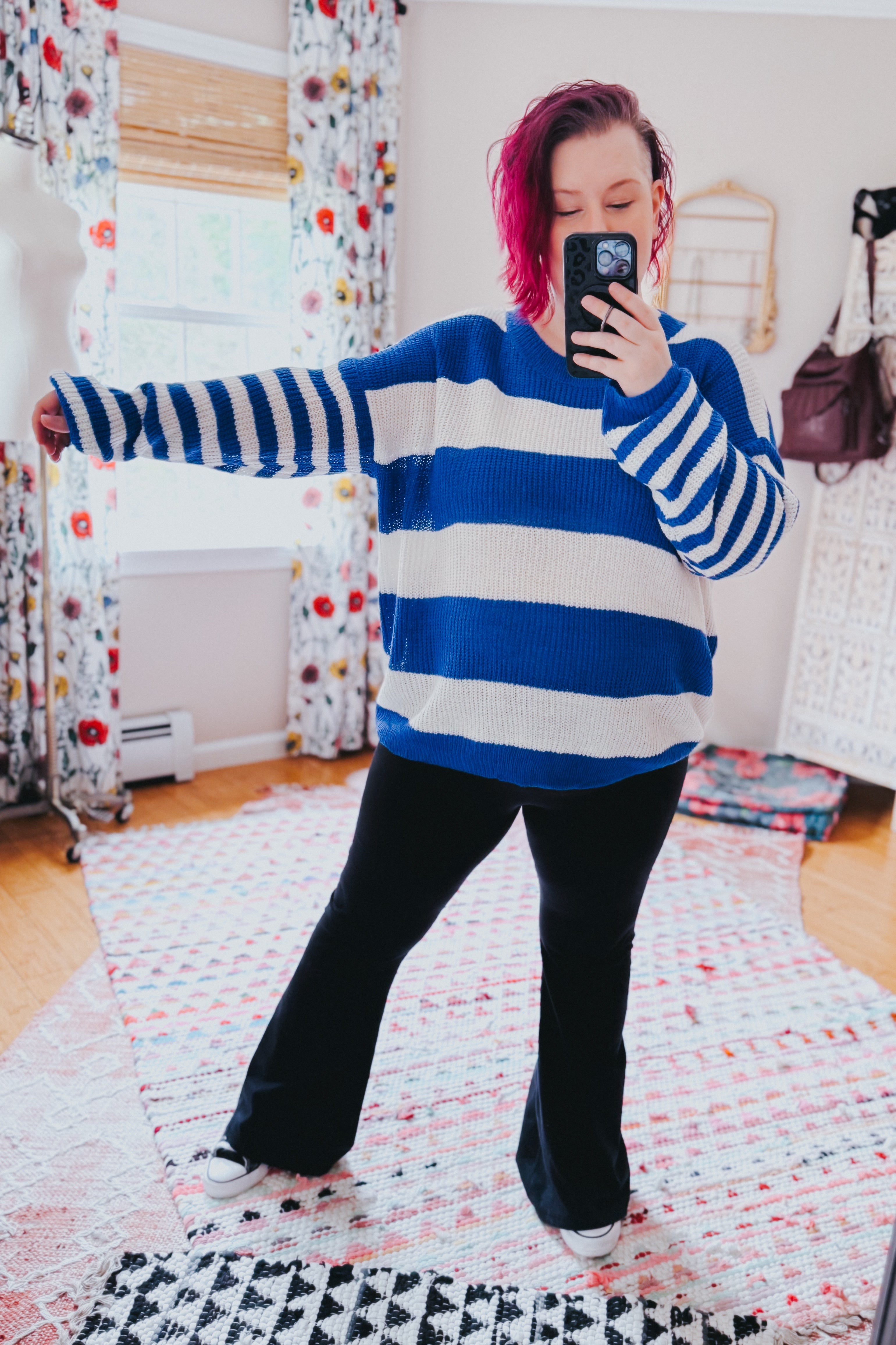 Casual Chaos Drop Shoulder Sweater • Royal Blue