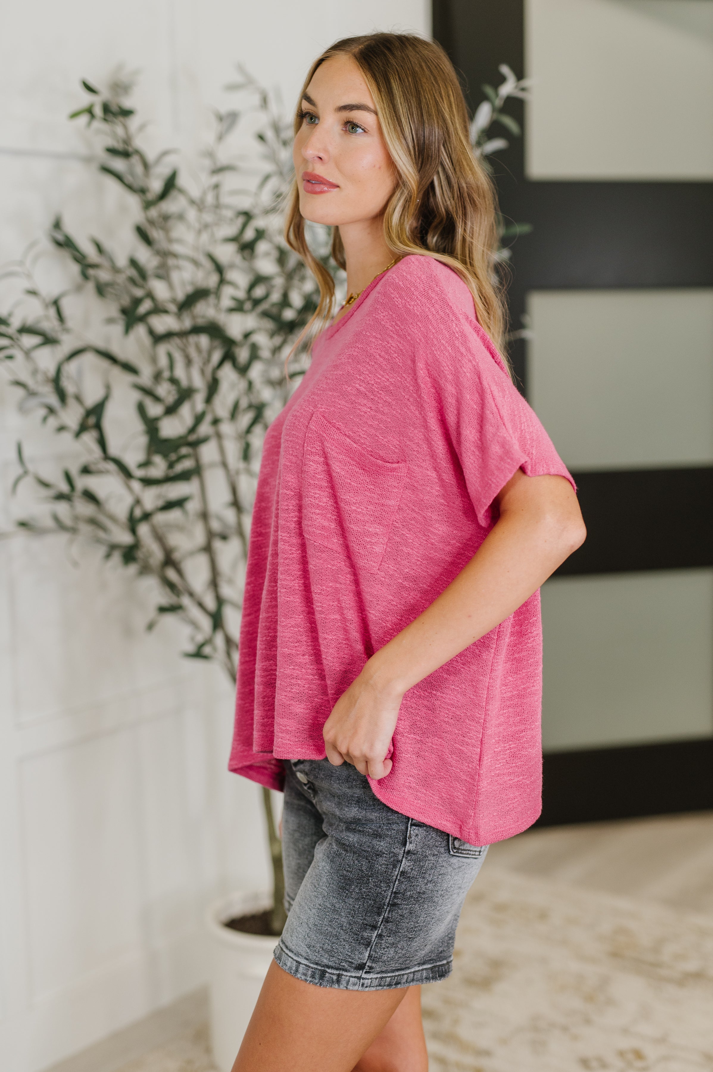 Basically Flowing Dolman Sleeve Top • Hot Pink
