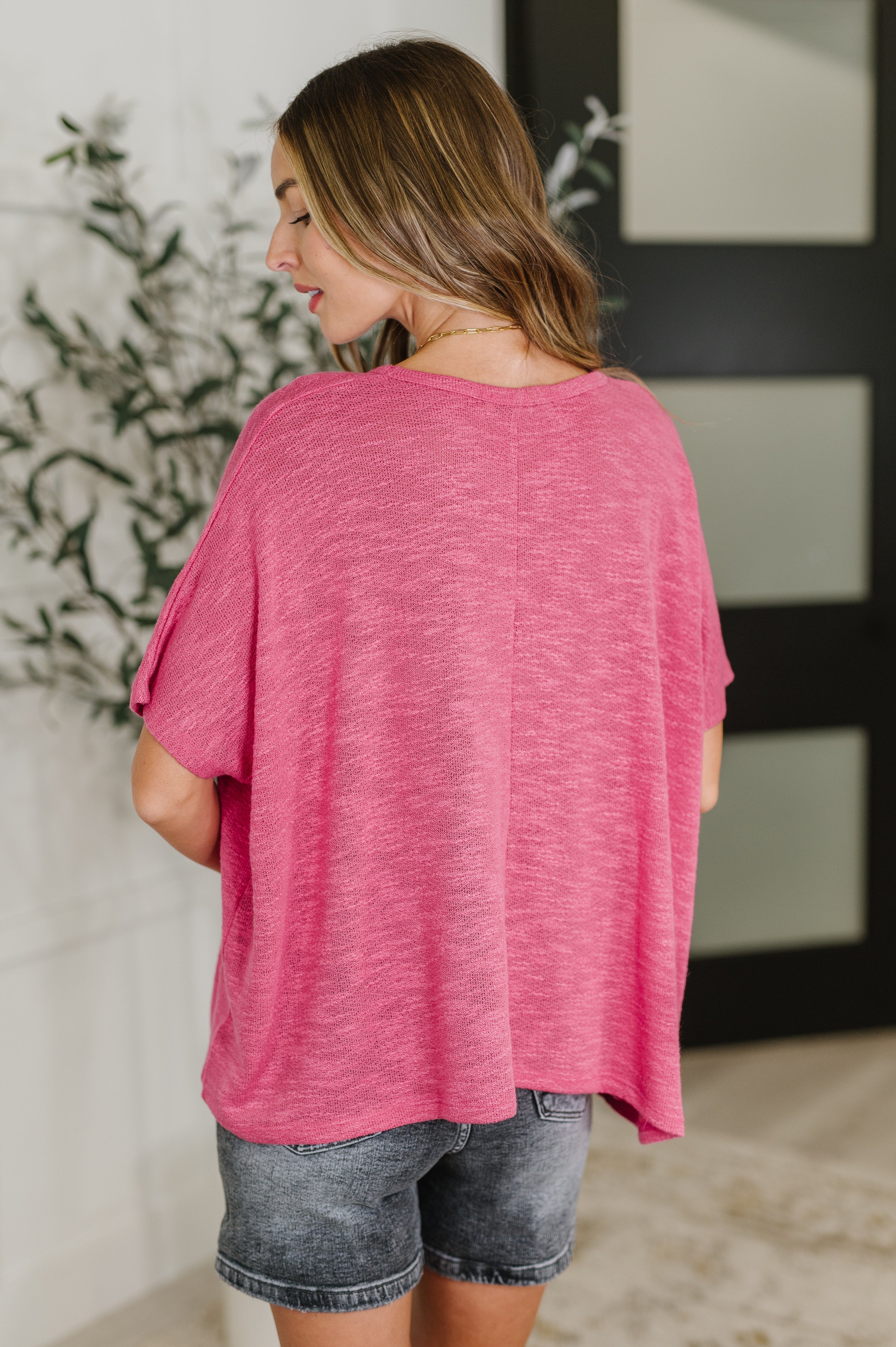 Basically Flowing Dolman Sleeve Top • Hot Pink