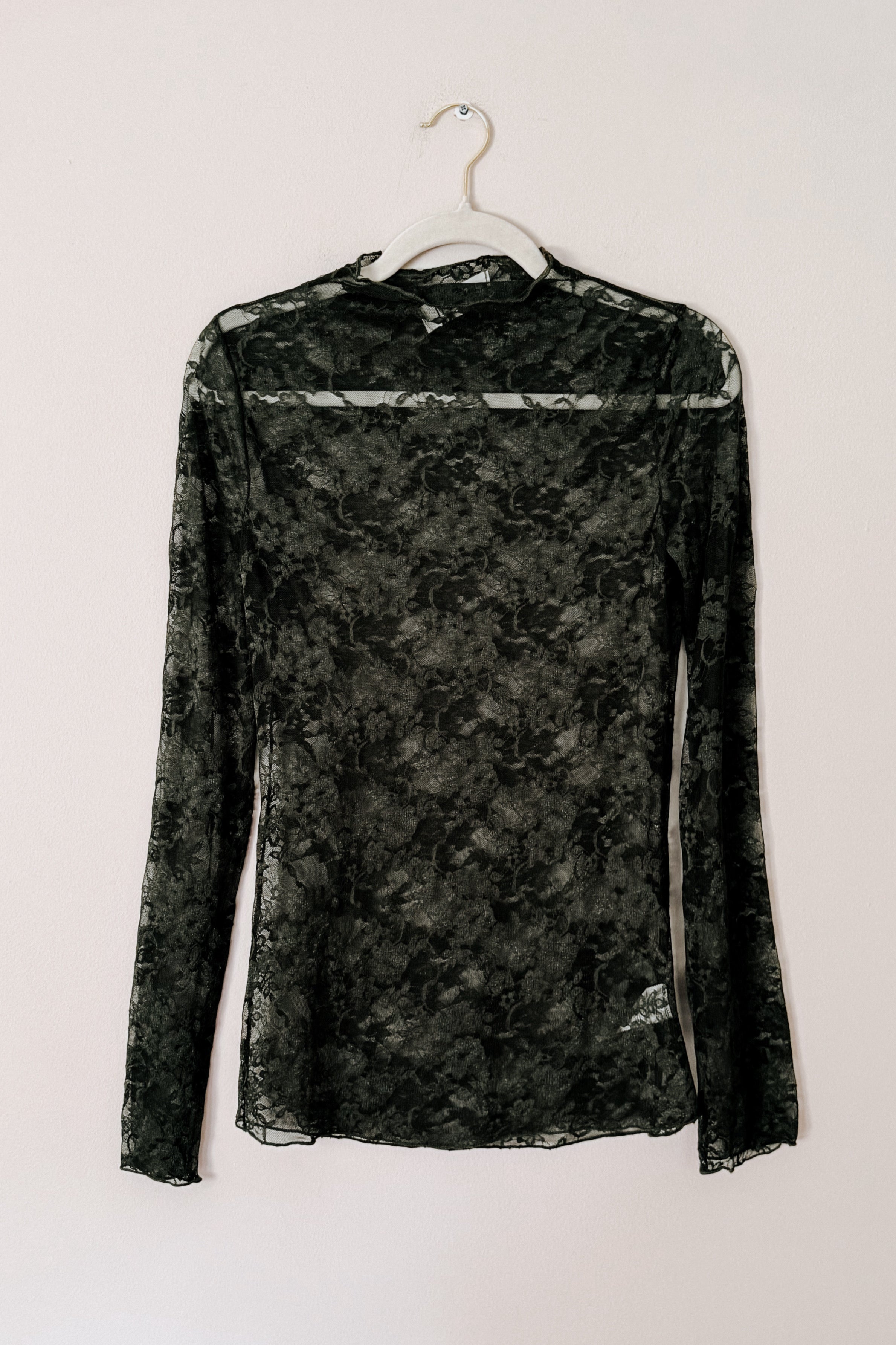A Feminine Touch Semi Sheer Lace Top • Spruce