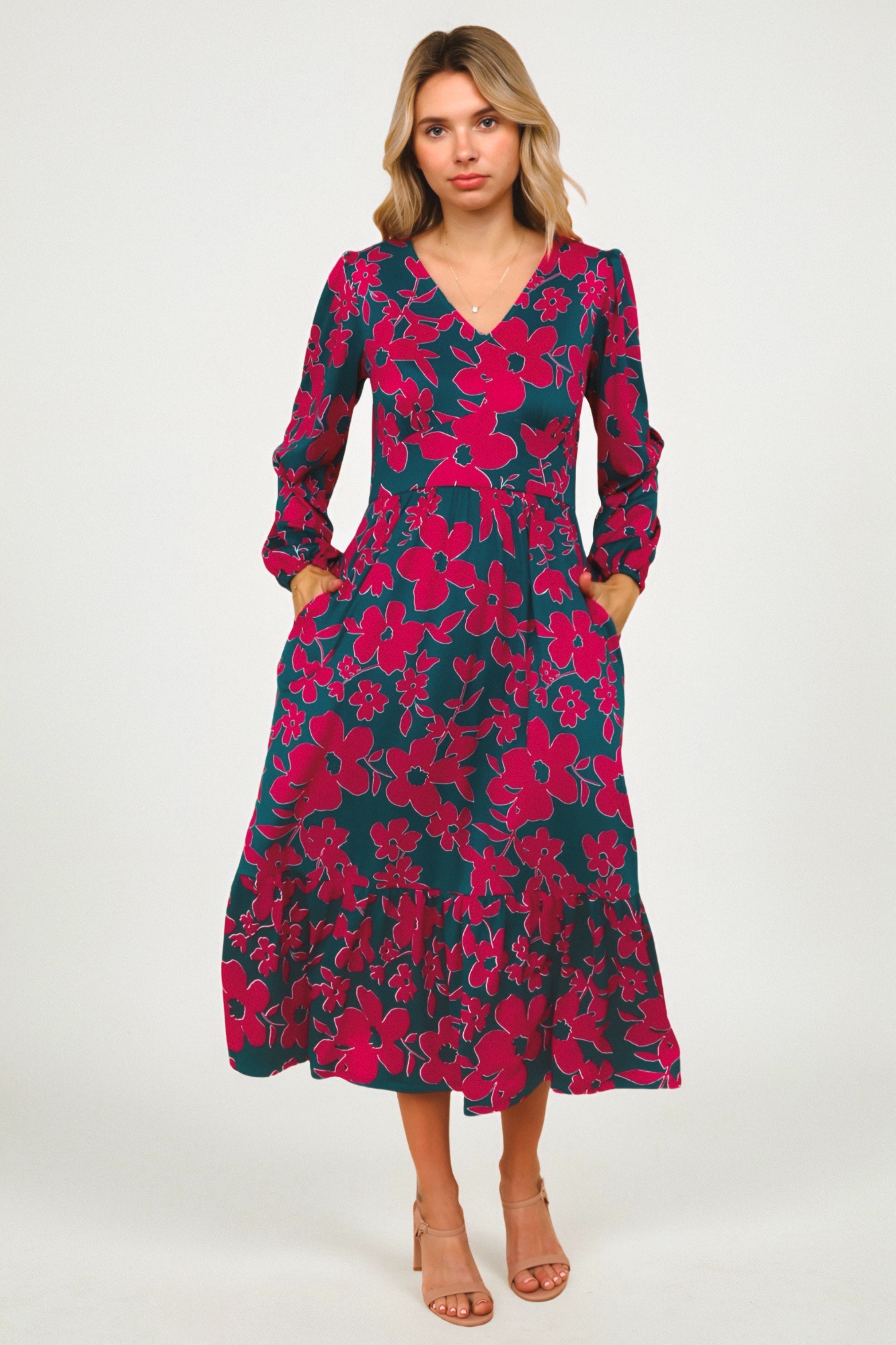 Everyone to the Dance Floor Midi Dress • Teal