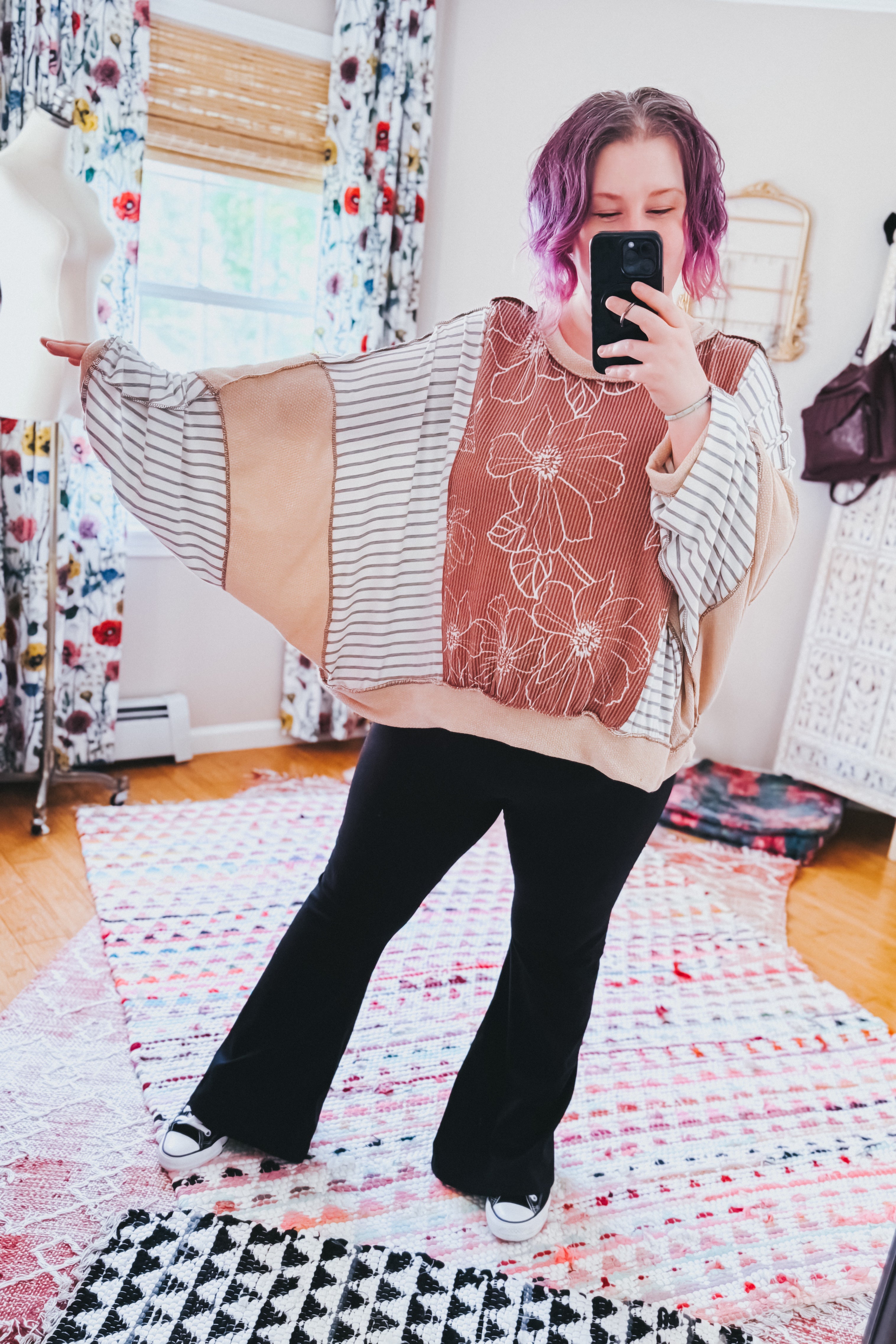 Striped and in Bloom Dolman Top