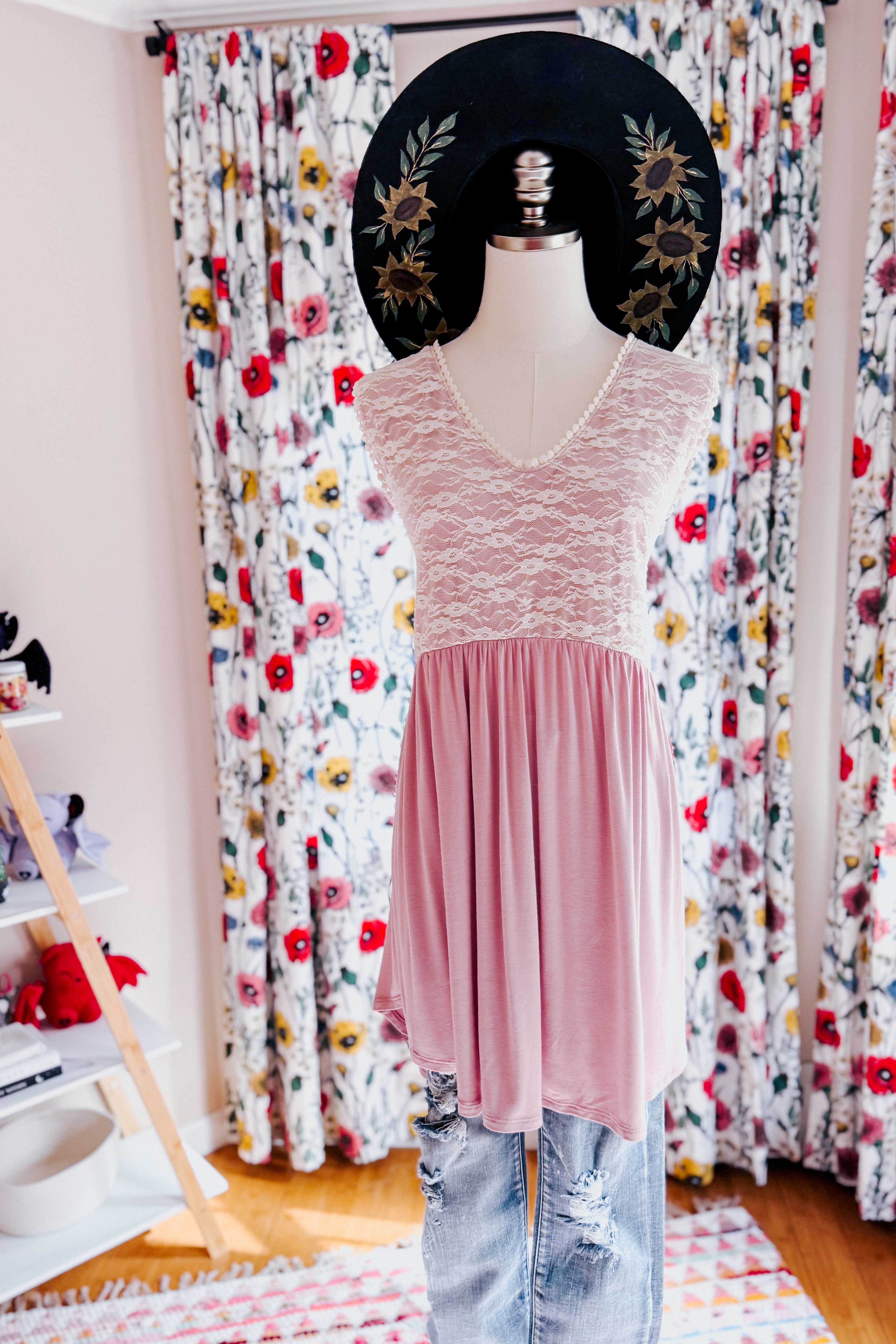 Blushing Beauty Lace Babydoll Top