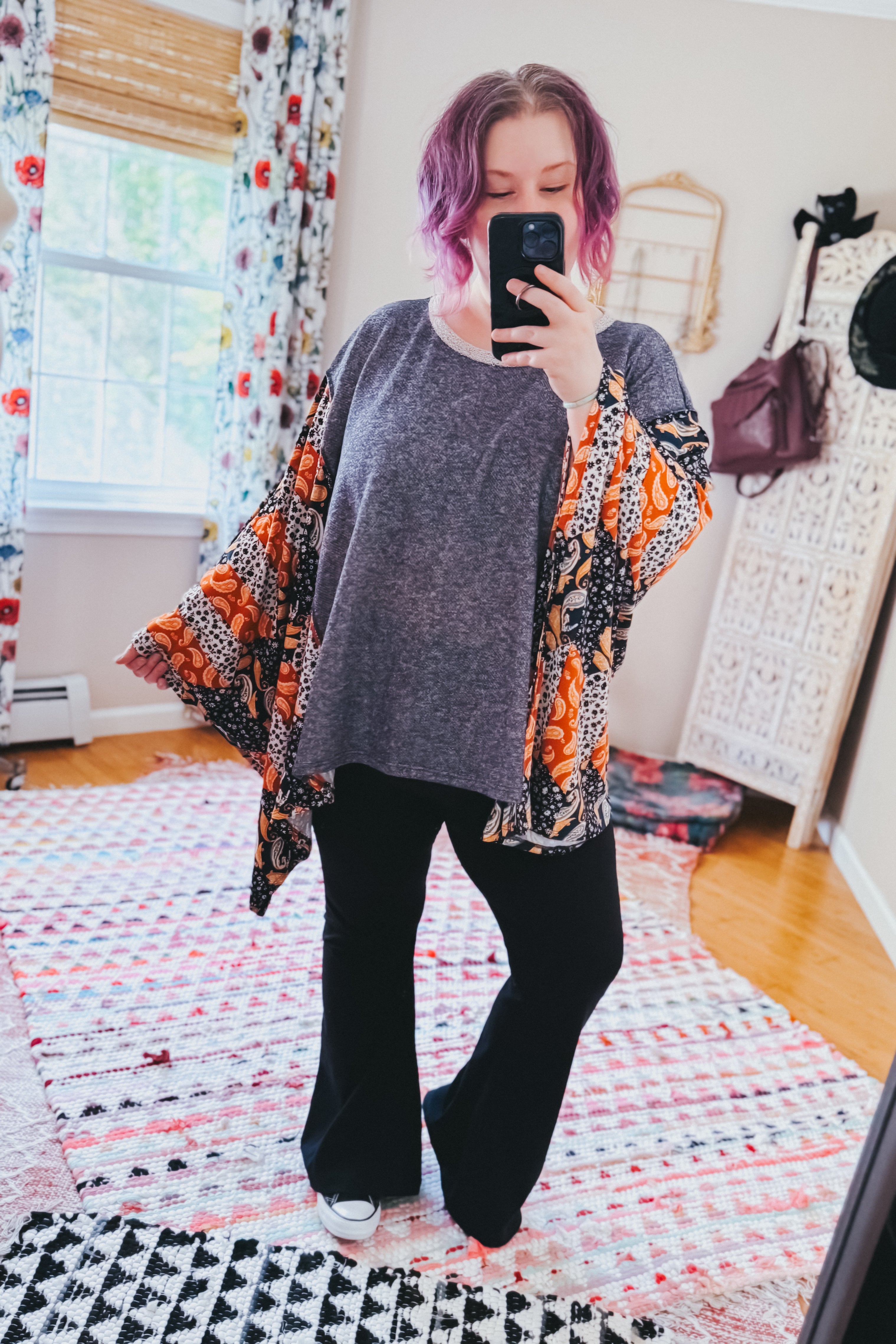 In A Paisley Daydream French Terry Poncho Top