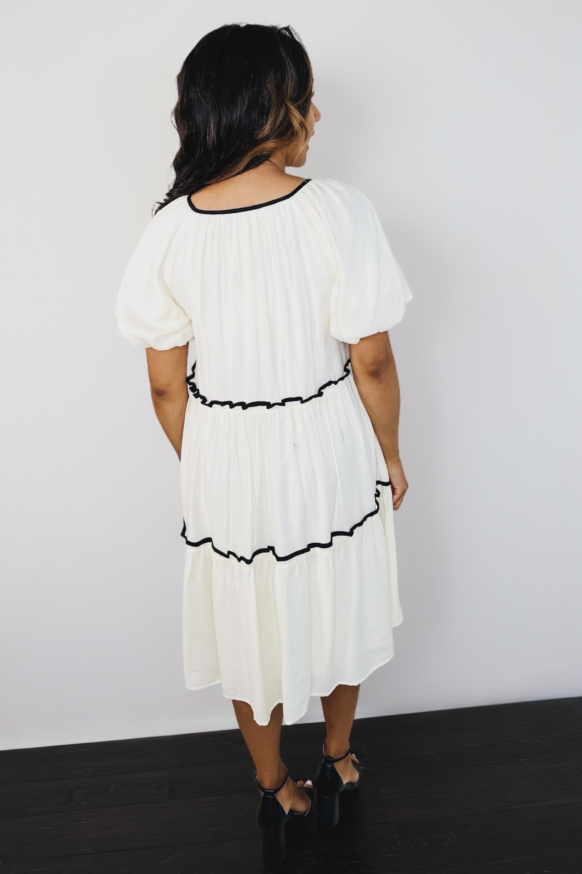 If This World Was Mine Tiered Half Sleeve Dress • Ivory