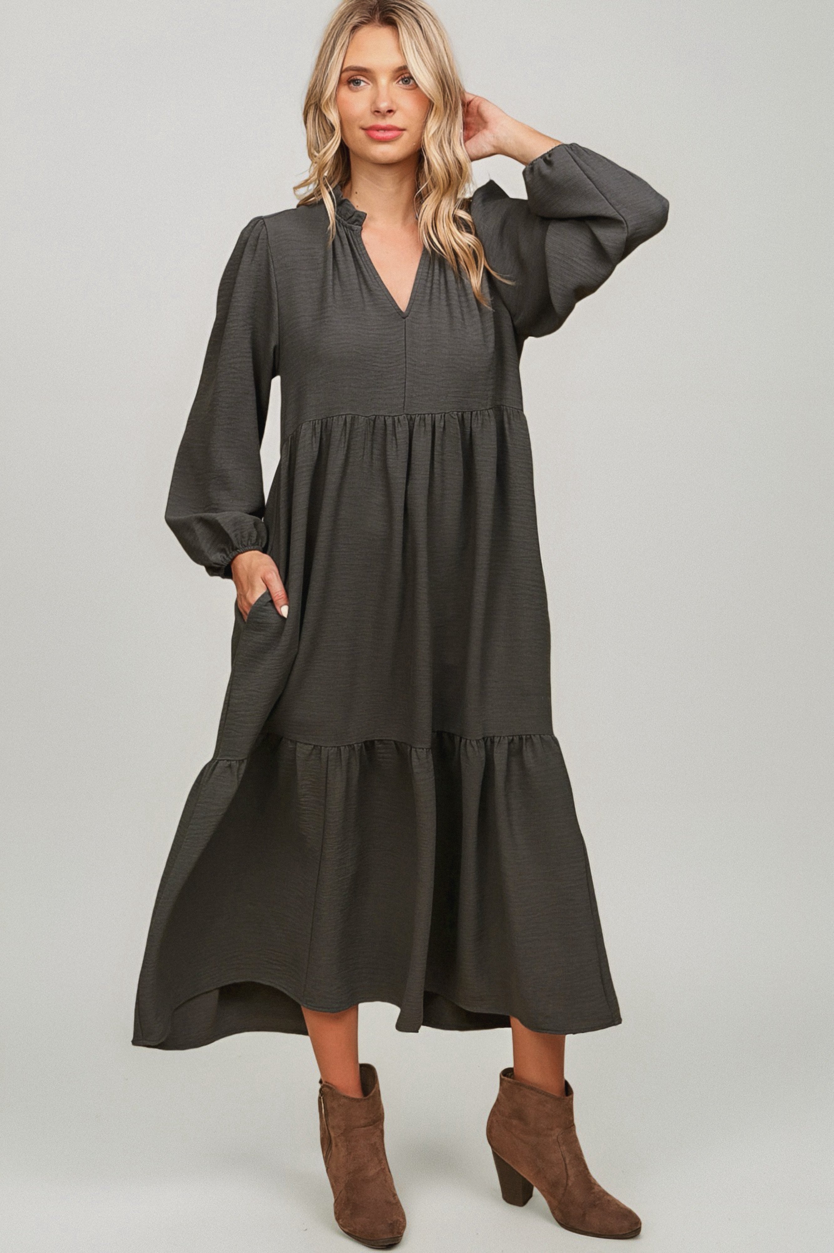 Slate Serenade Maxi Dress