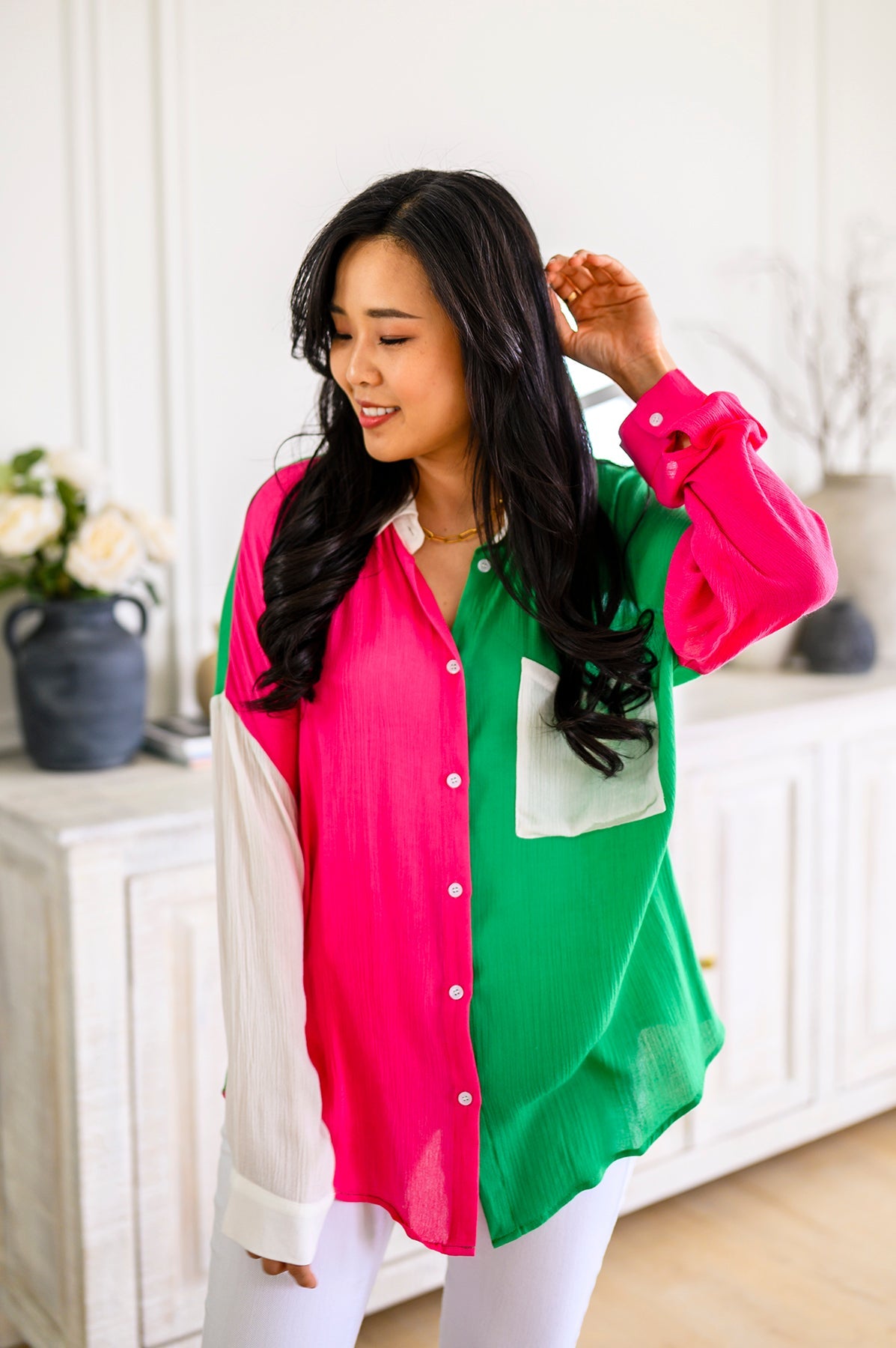 Capture the Day Two Toned Button Up