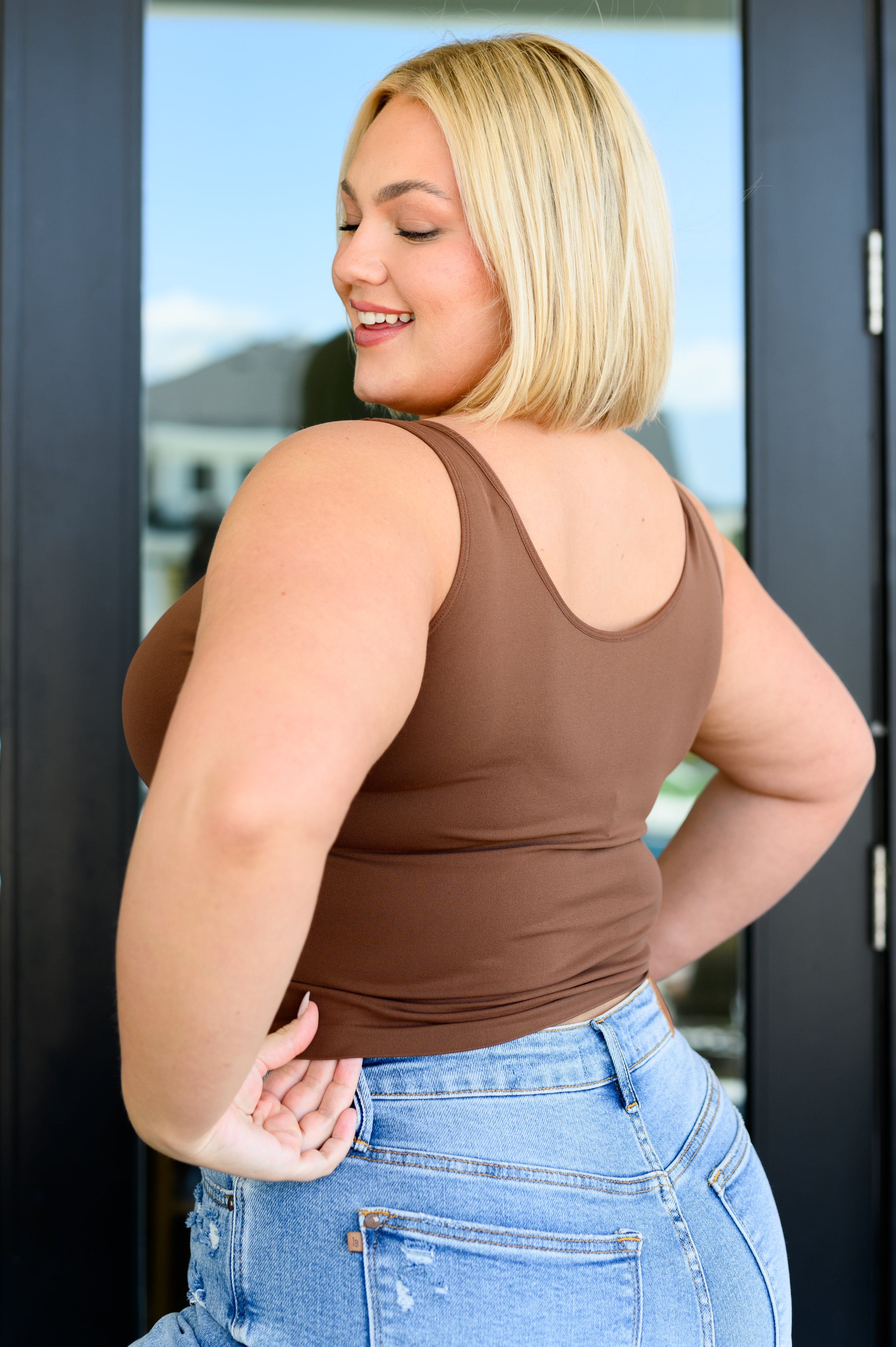 Carefree Seamless Reversible Tank • Brown