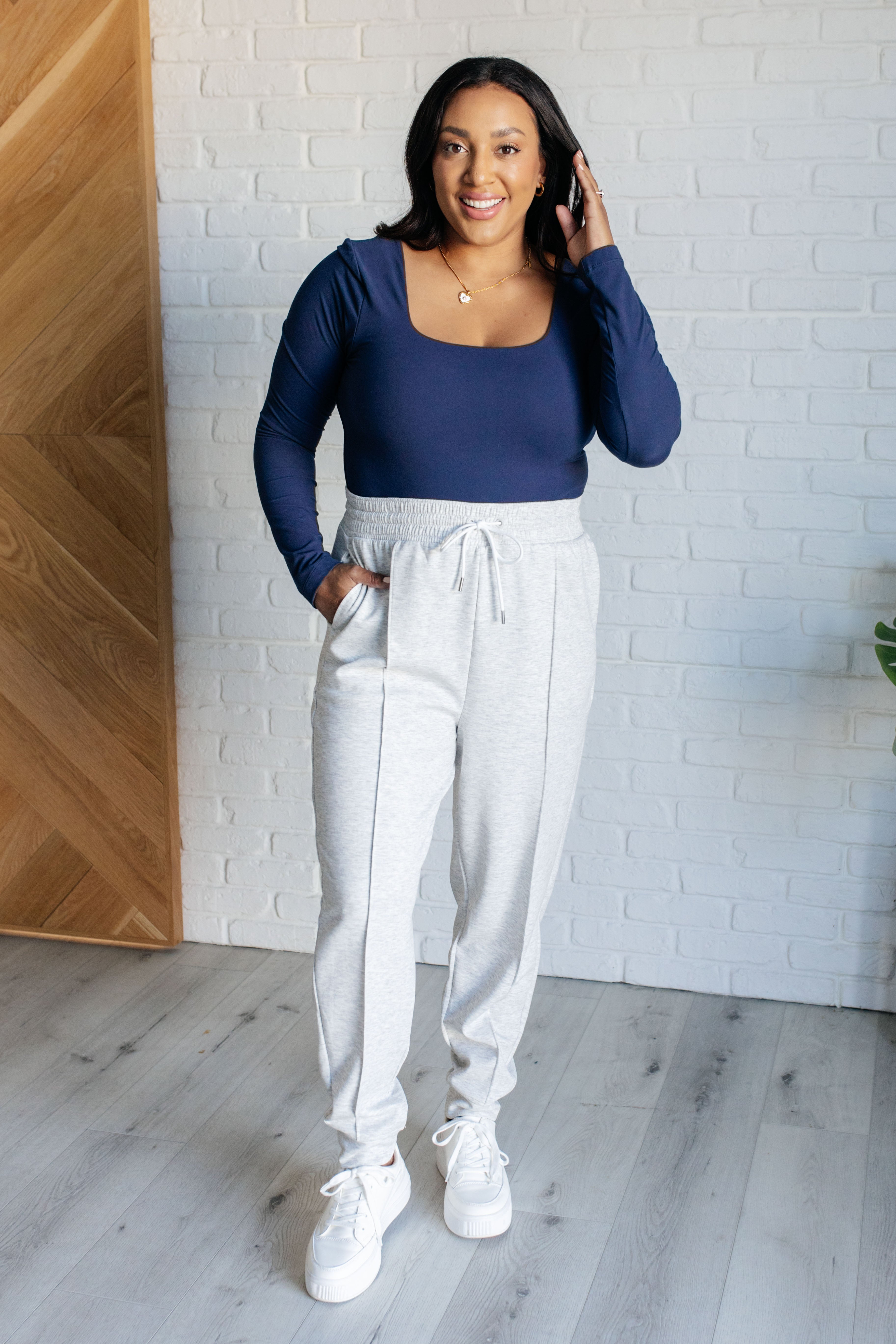 Center Seam Scuba Joggers • Heather Grey
