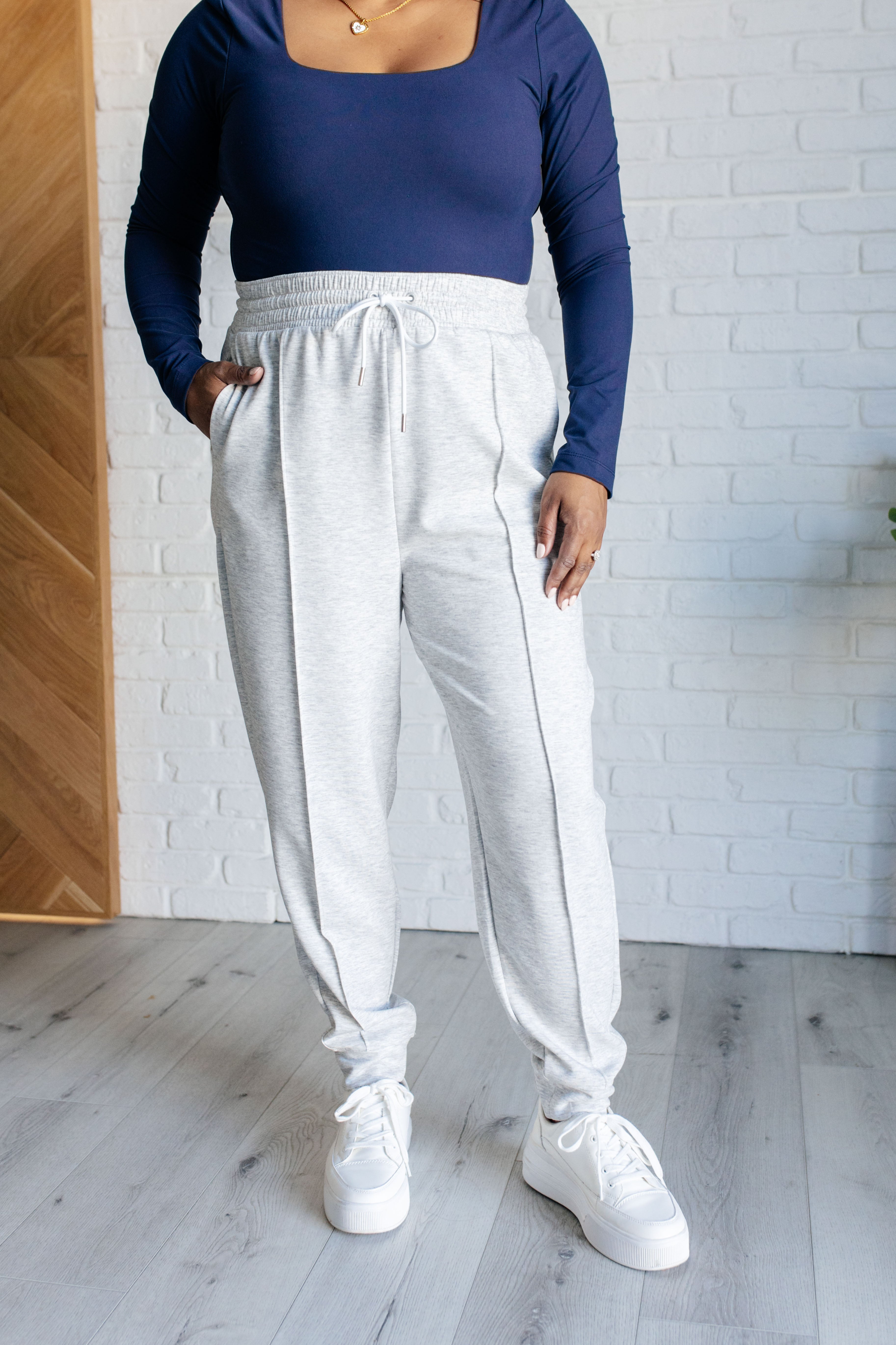Center Seam Scuba Joggers • Heather Grey