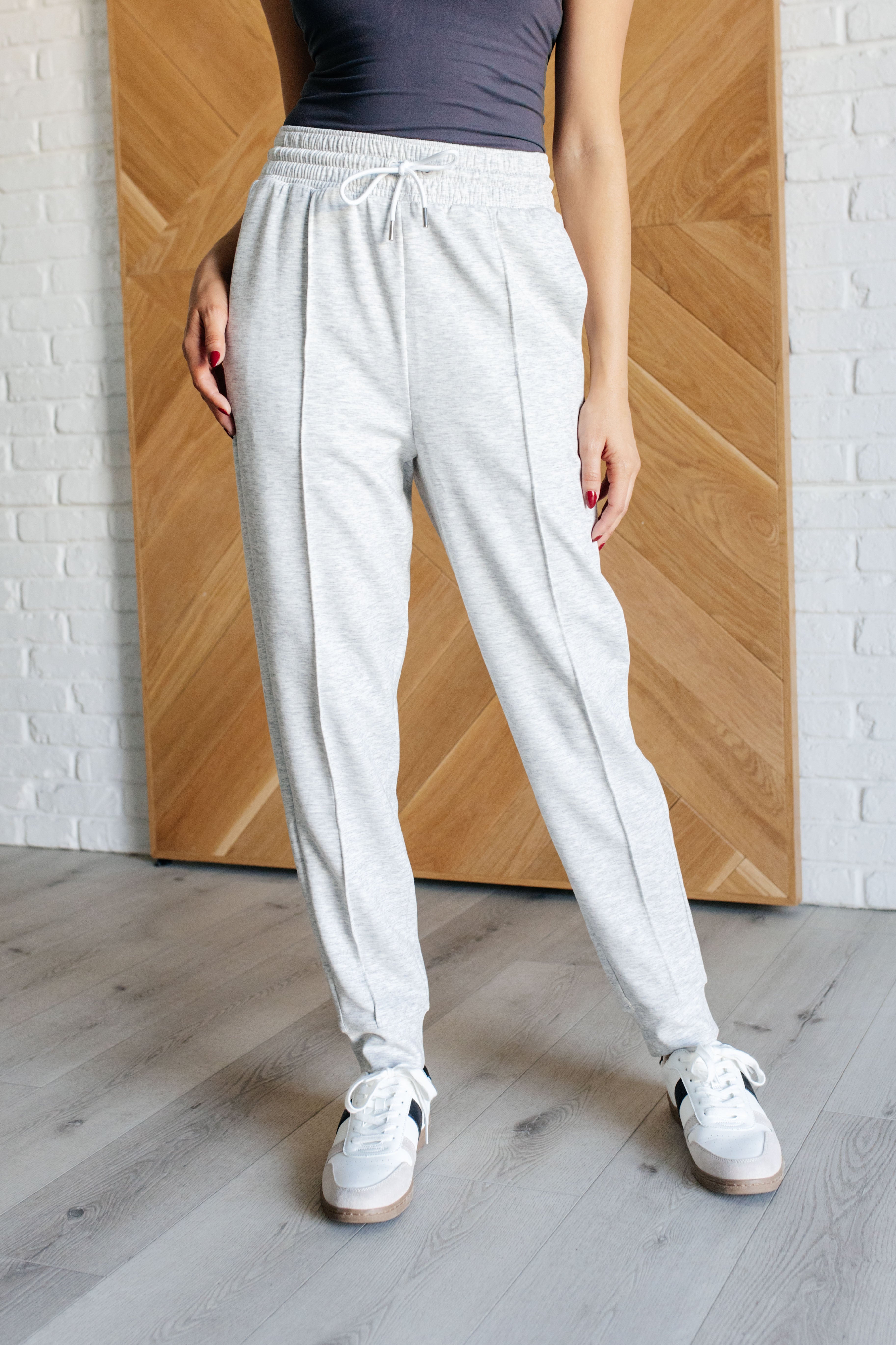 Center Seam Scuba Joggers • Heather Grey