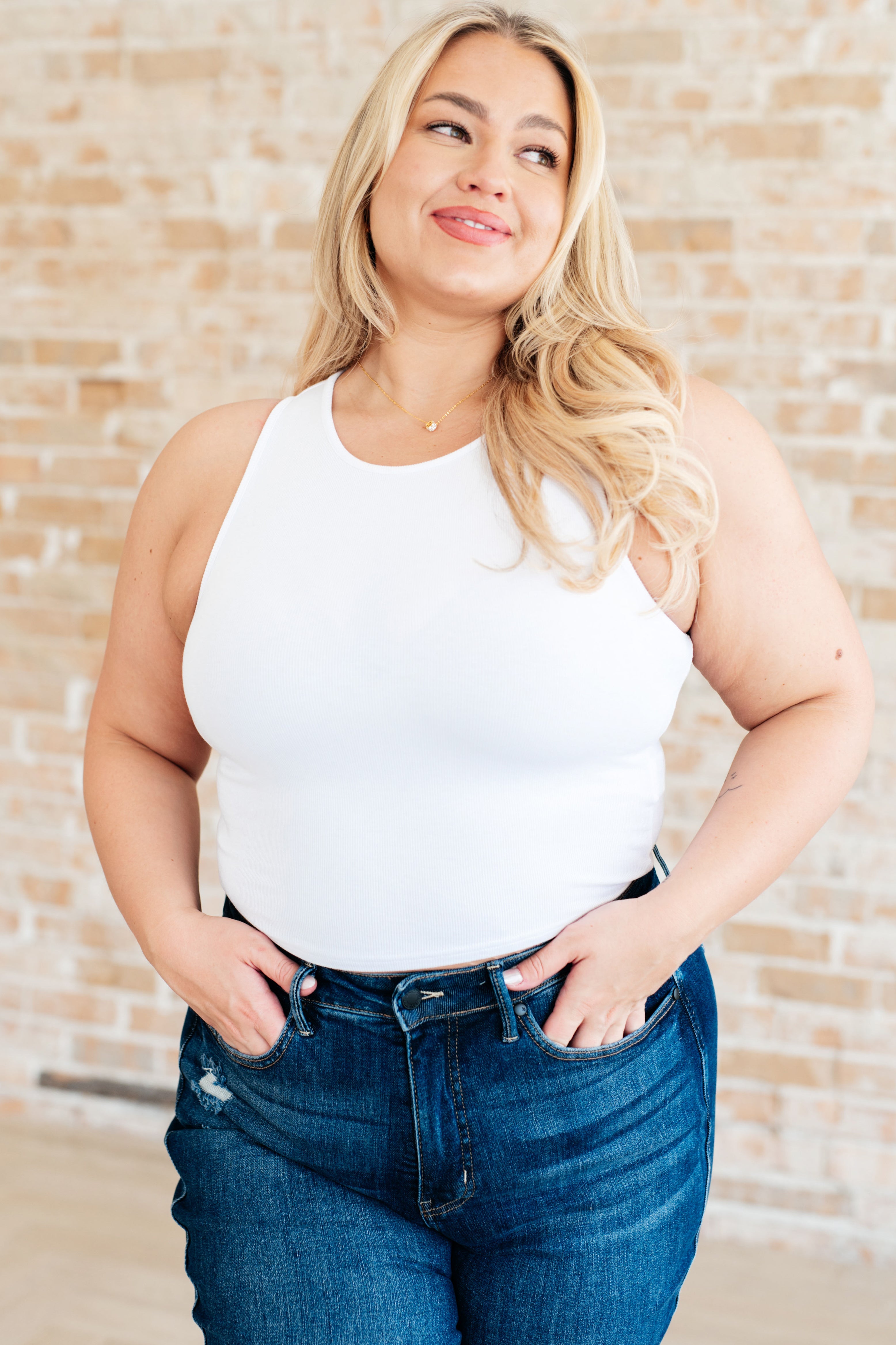 Cream of the Crop Rib Knit Tank Top • White