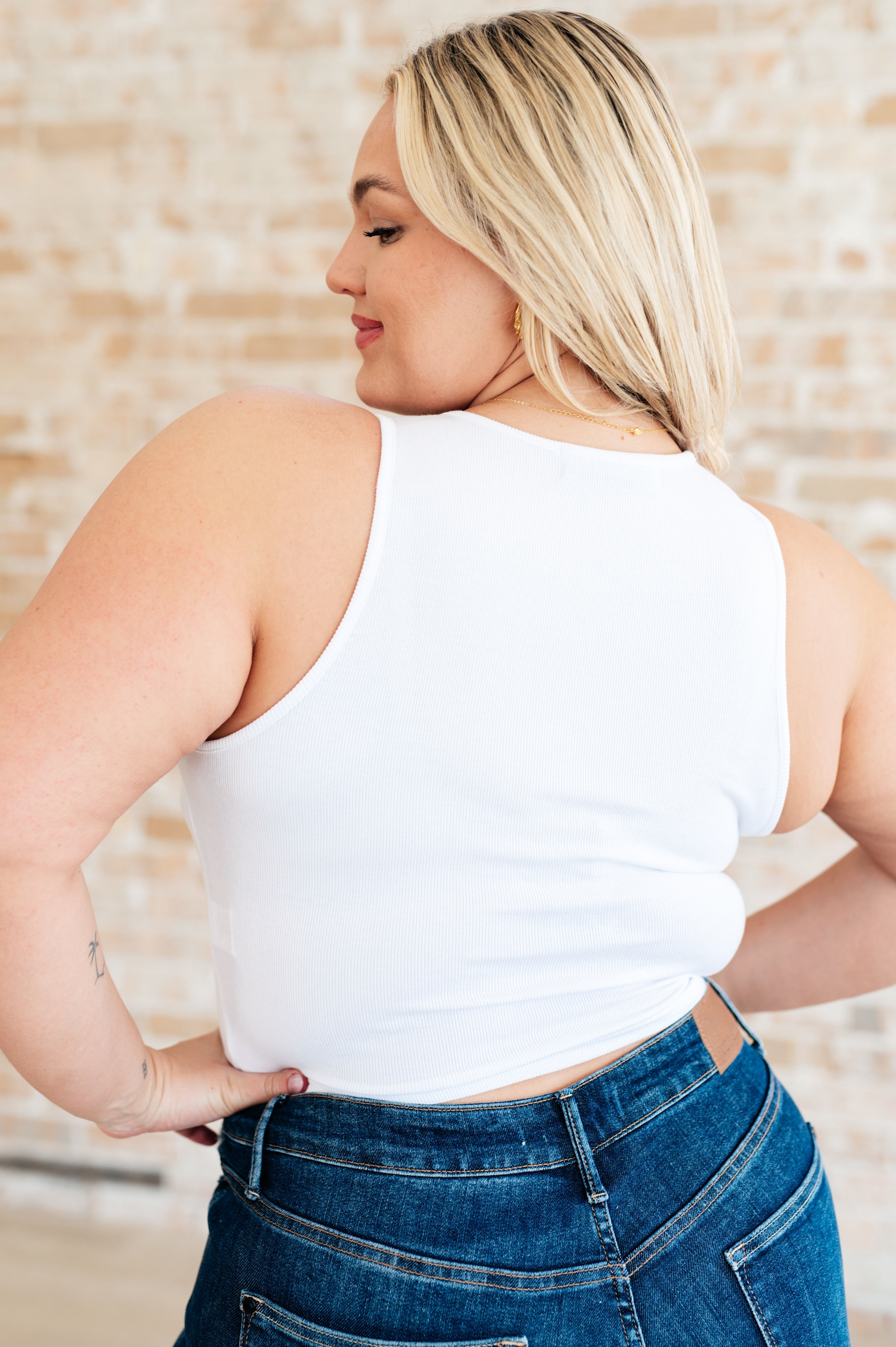 Cream of the Crop Rib Knit Tank Top • White