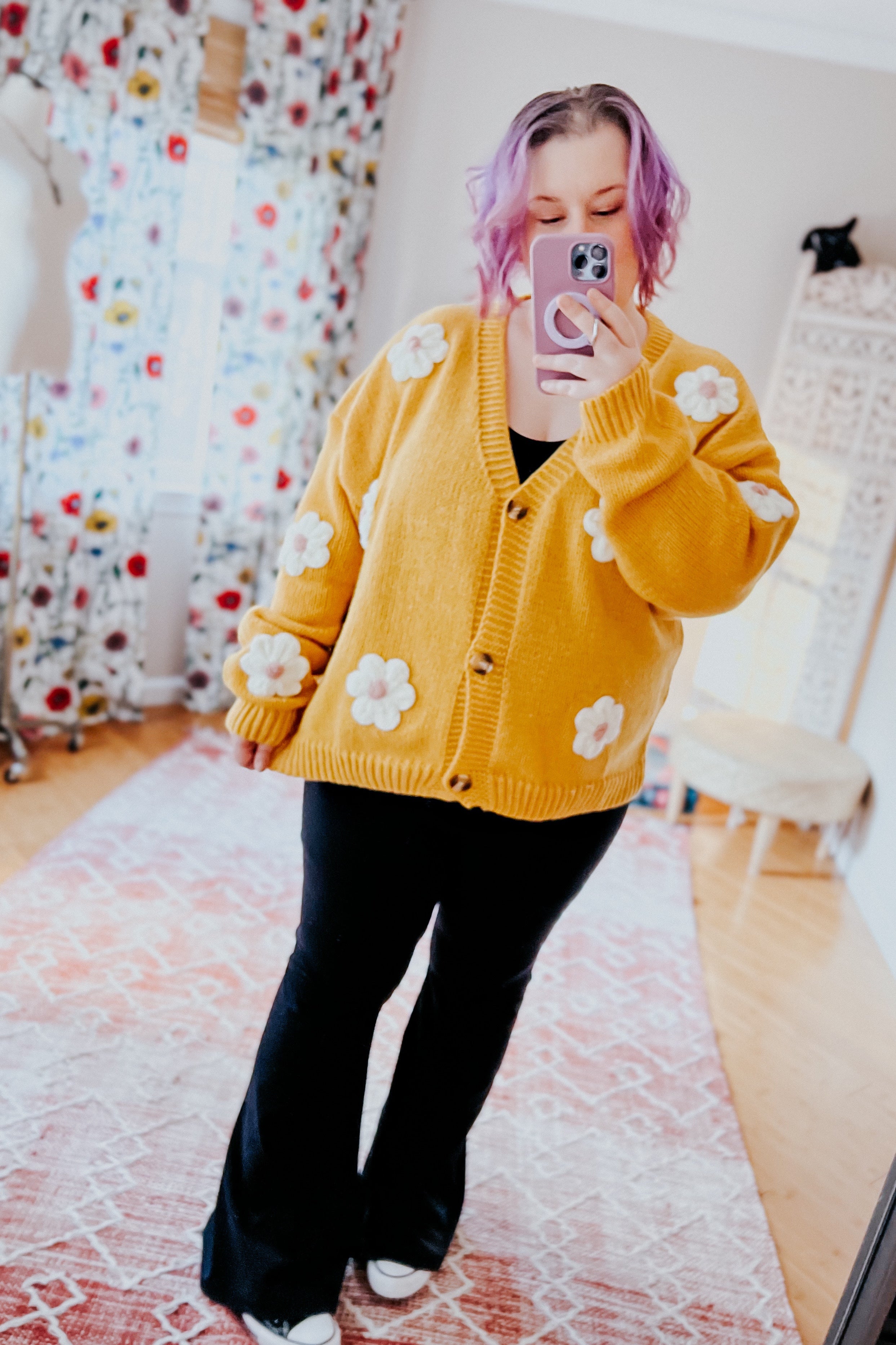 You're Enough Floral Cardigan