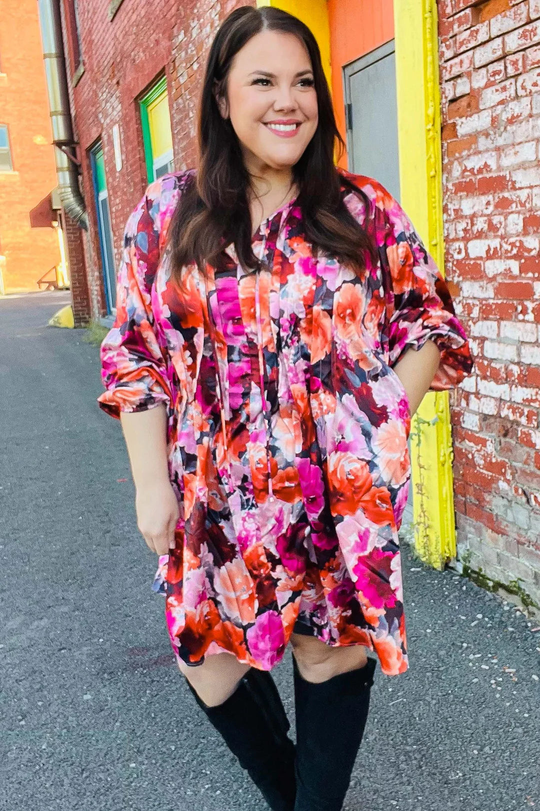 You Could Call Me Floral Satin Dress