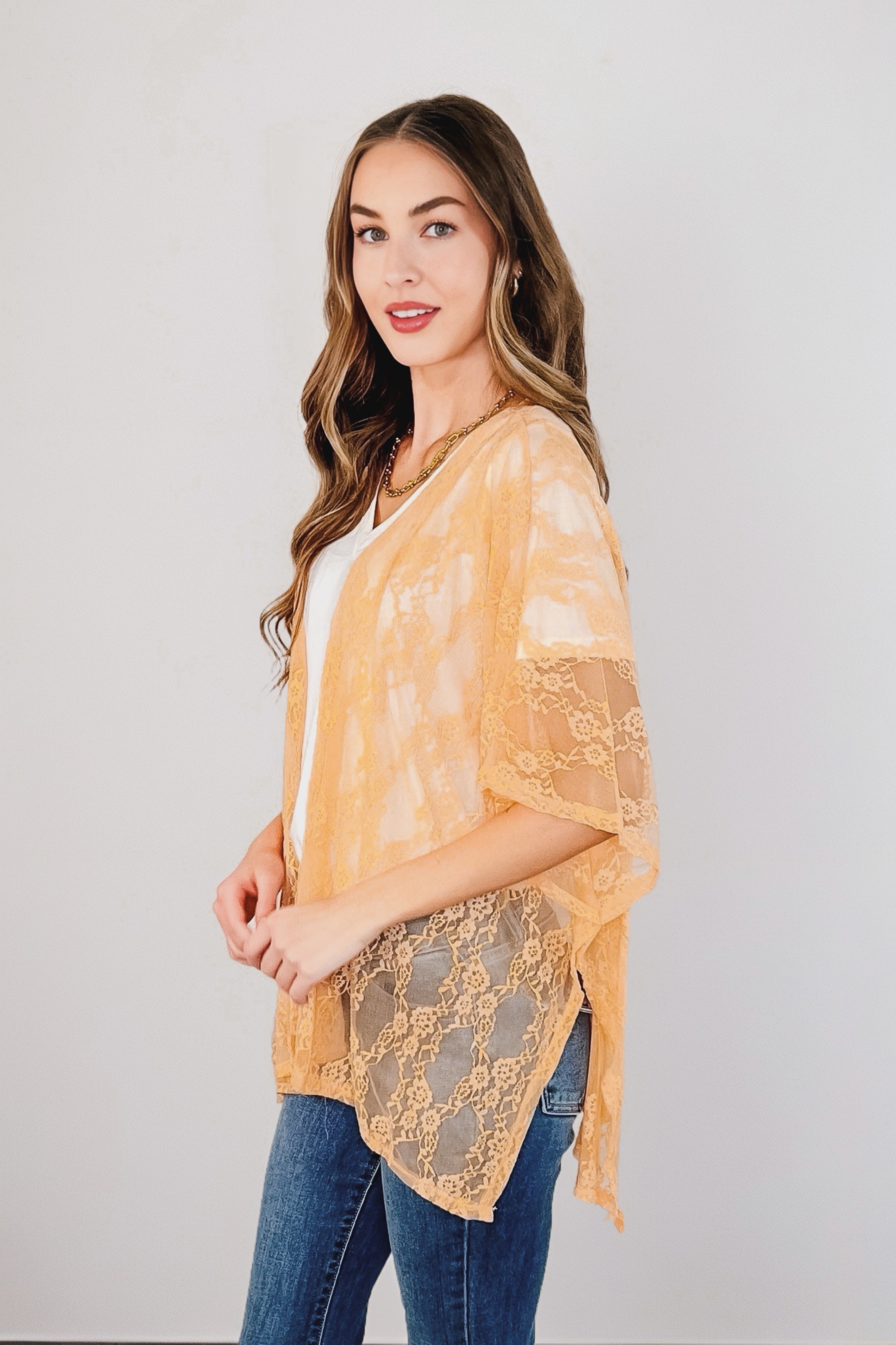 Good Days Ahead Lace Layering Piece • Peach