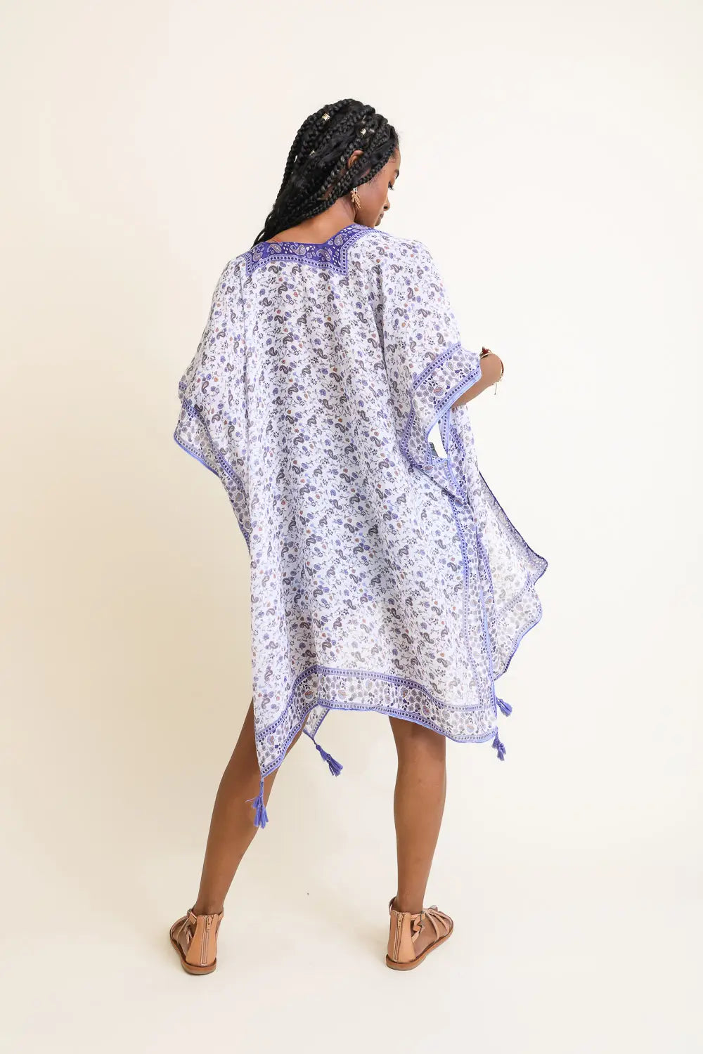 Heat Of The Night Floral Paisley Kimono • Blue - Atomic Wildflower