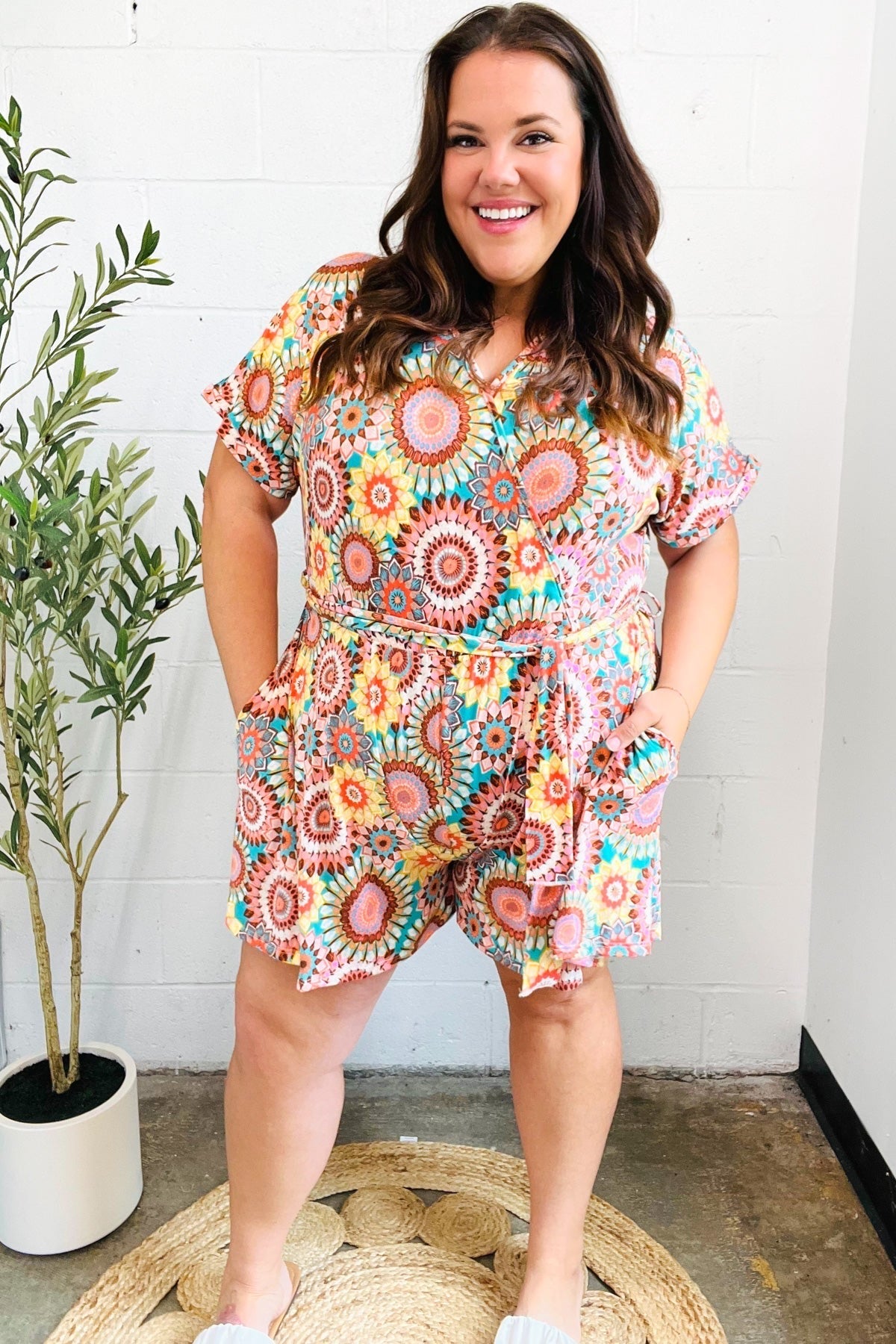 Feeling Bold Surplice Tie Waist Romper