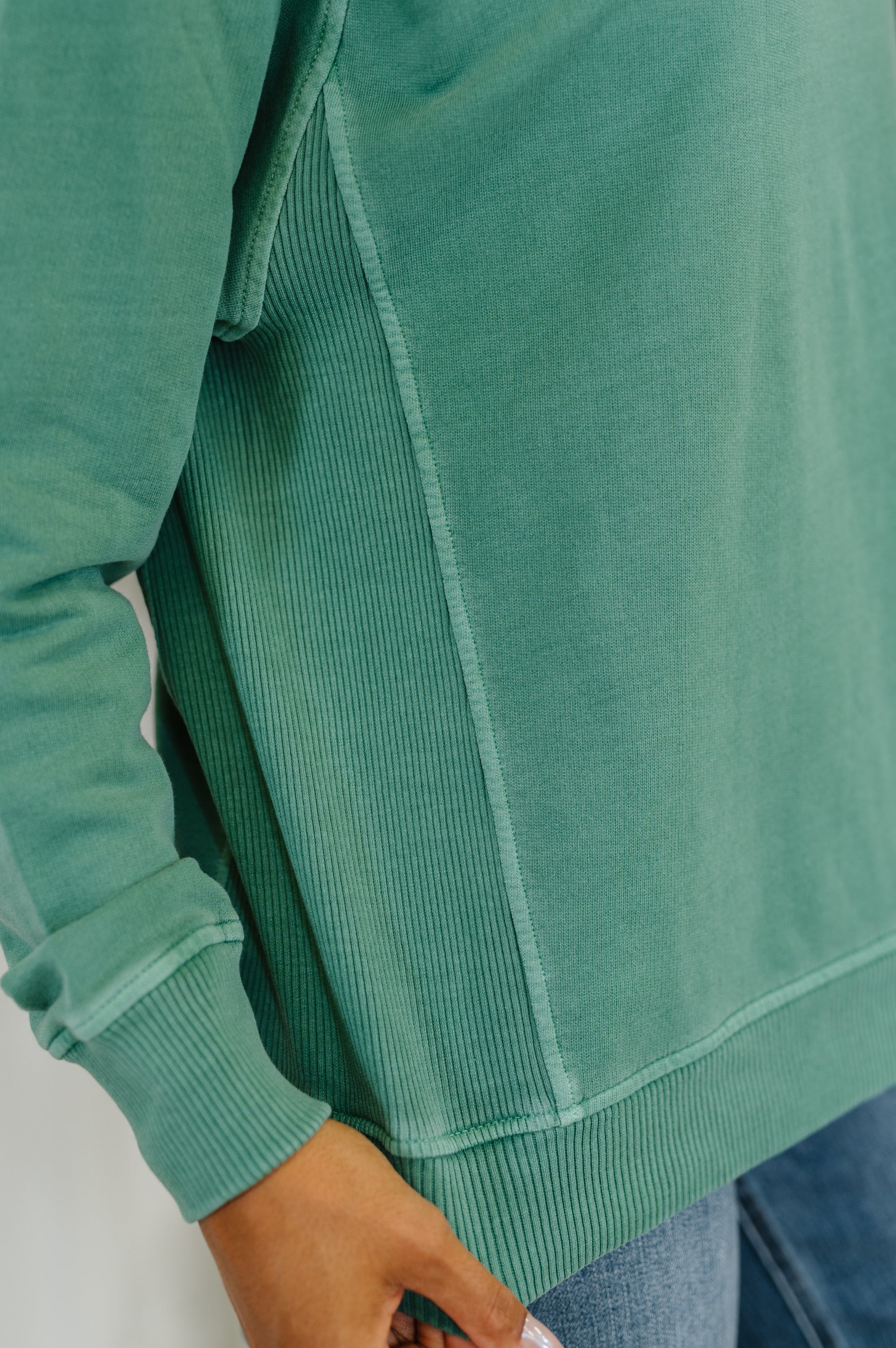 Daily Ease Mineral Wash Pullover • Dark Green
