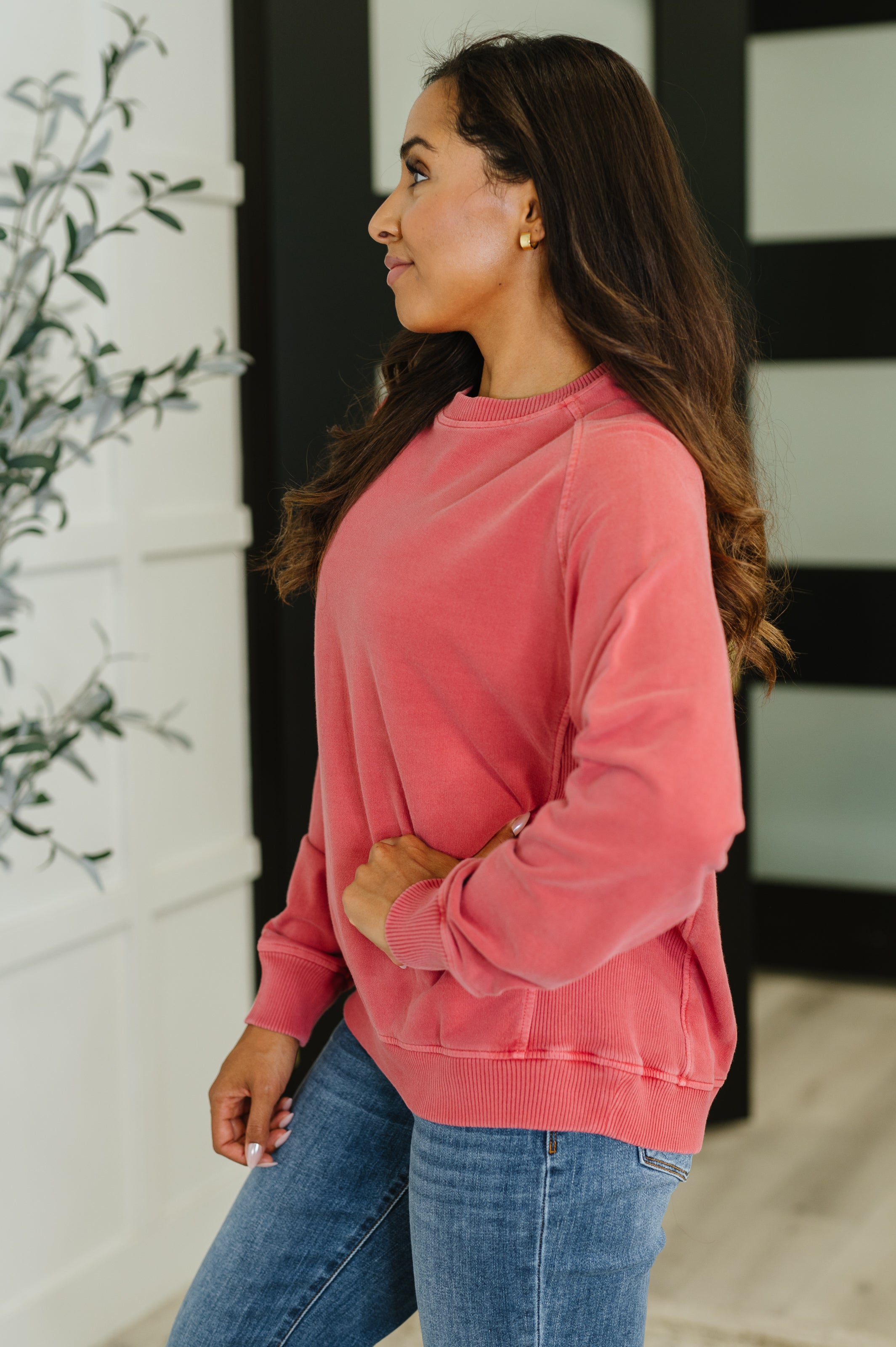 Daily Ease Mineral Wash Pullover • Ruby