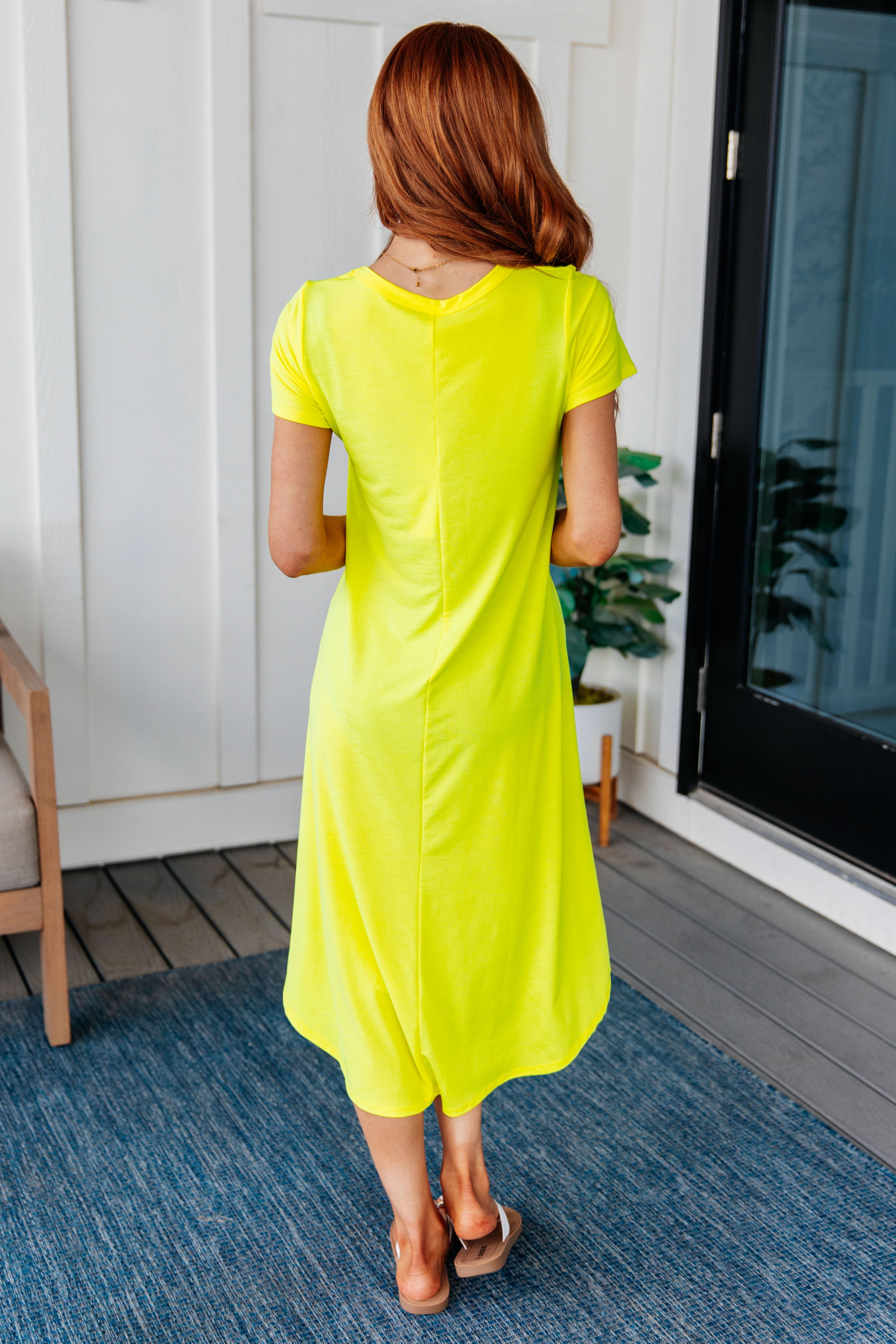 Dolman Sleeve Maxi Dress • Neon Yellow